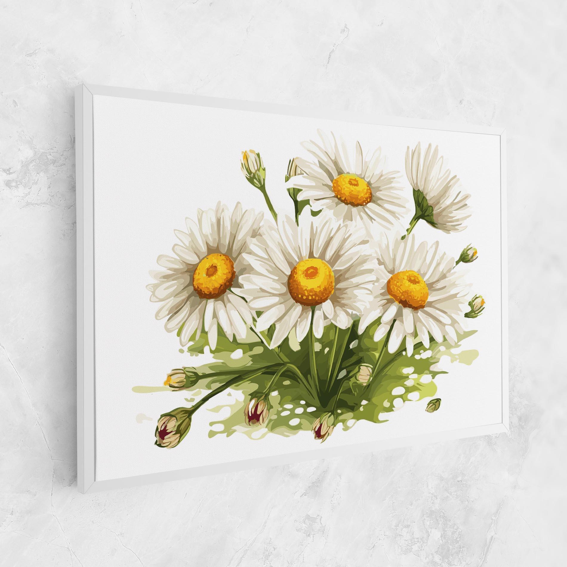 Leinwandbild White Grey Daisy mockup 1