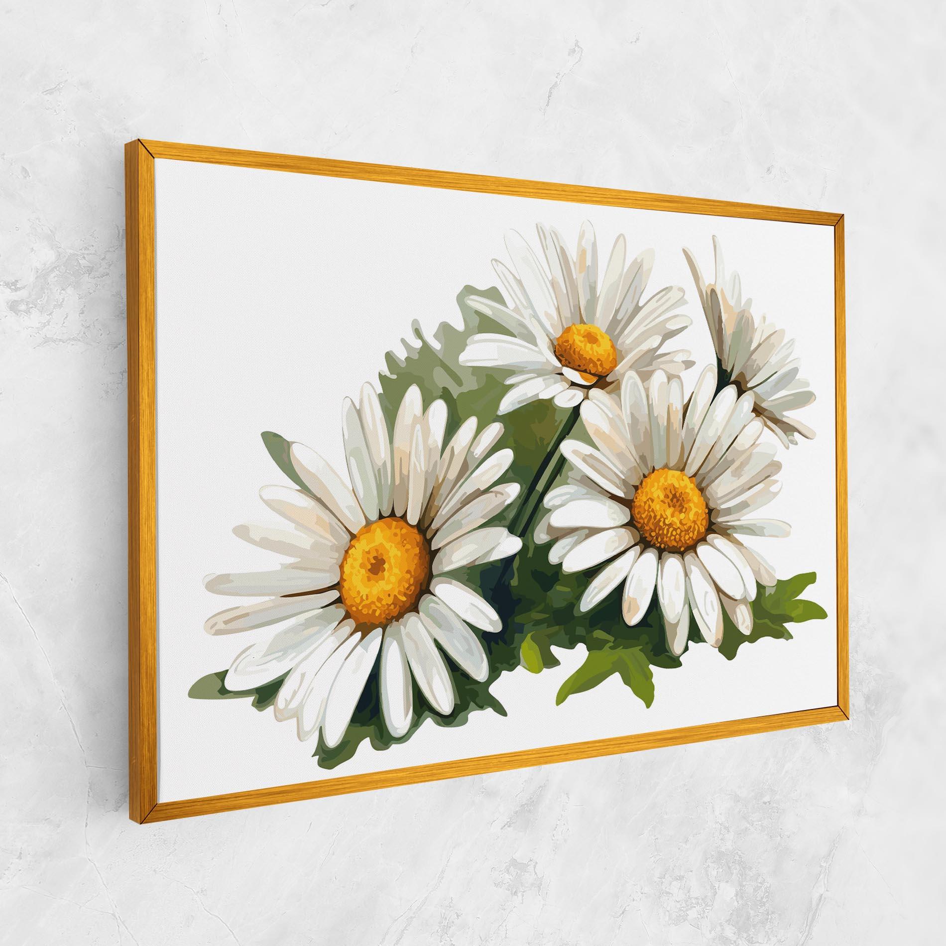 Leinwandbild Grey White Daisy mockup 1