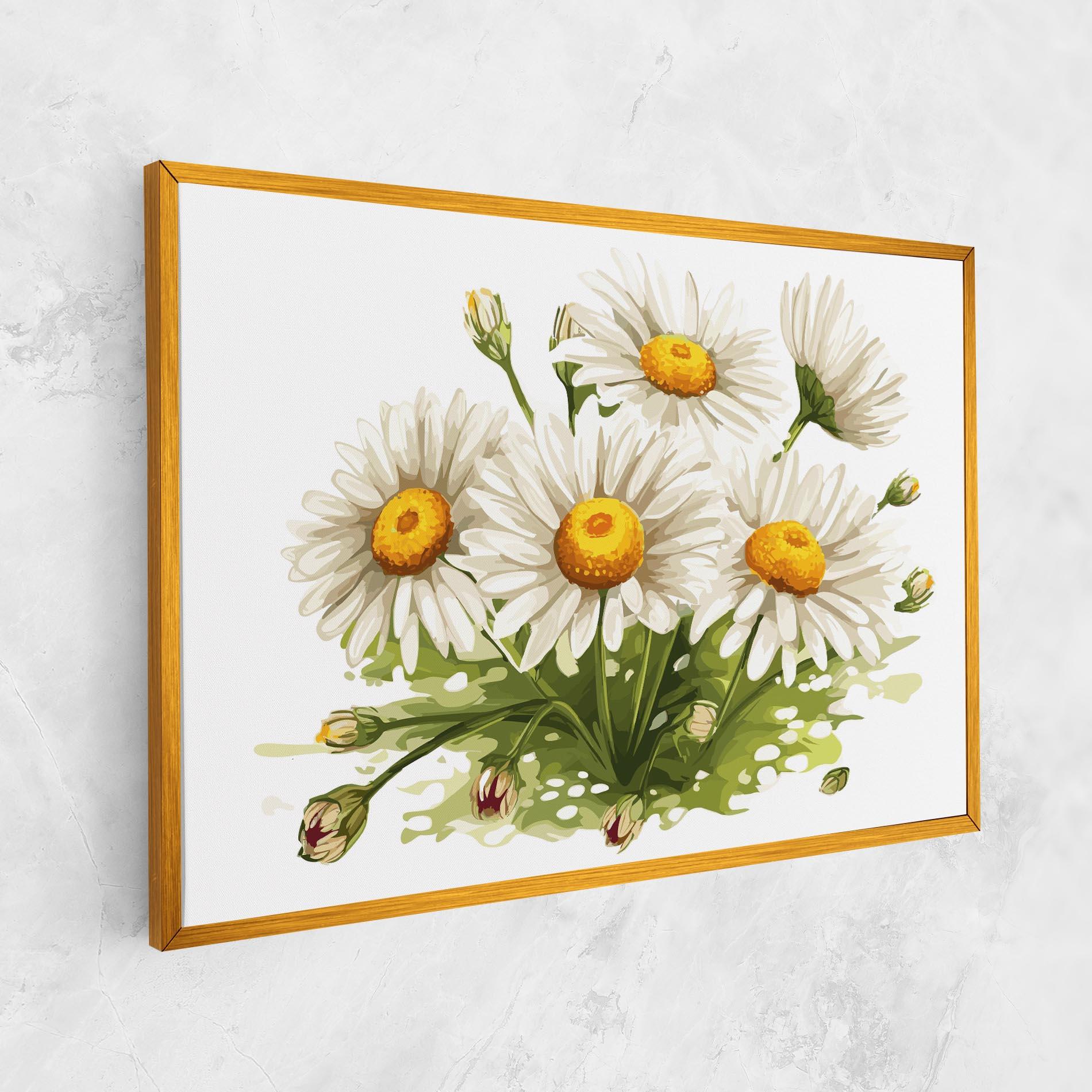 Leinwandbild White Grey Daisy mockup 1