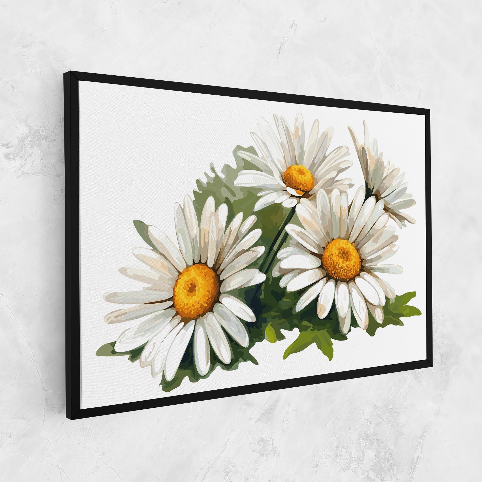 Leinwandbild Grey White Daisy mockup 1