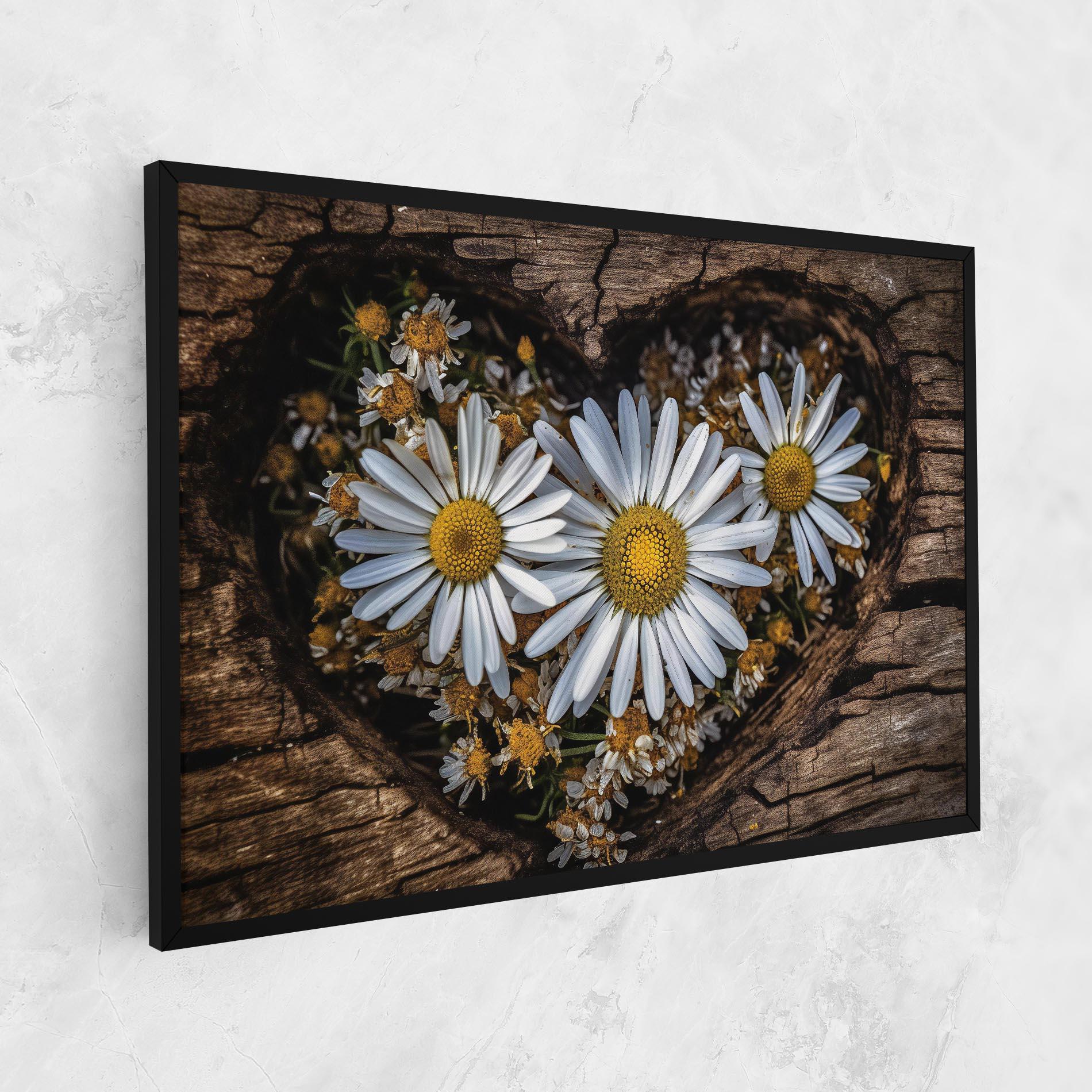 Leinwandbild Heart Shaped Daisy mockup 1