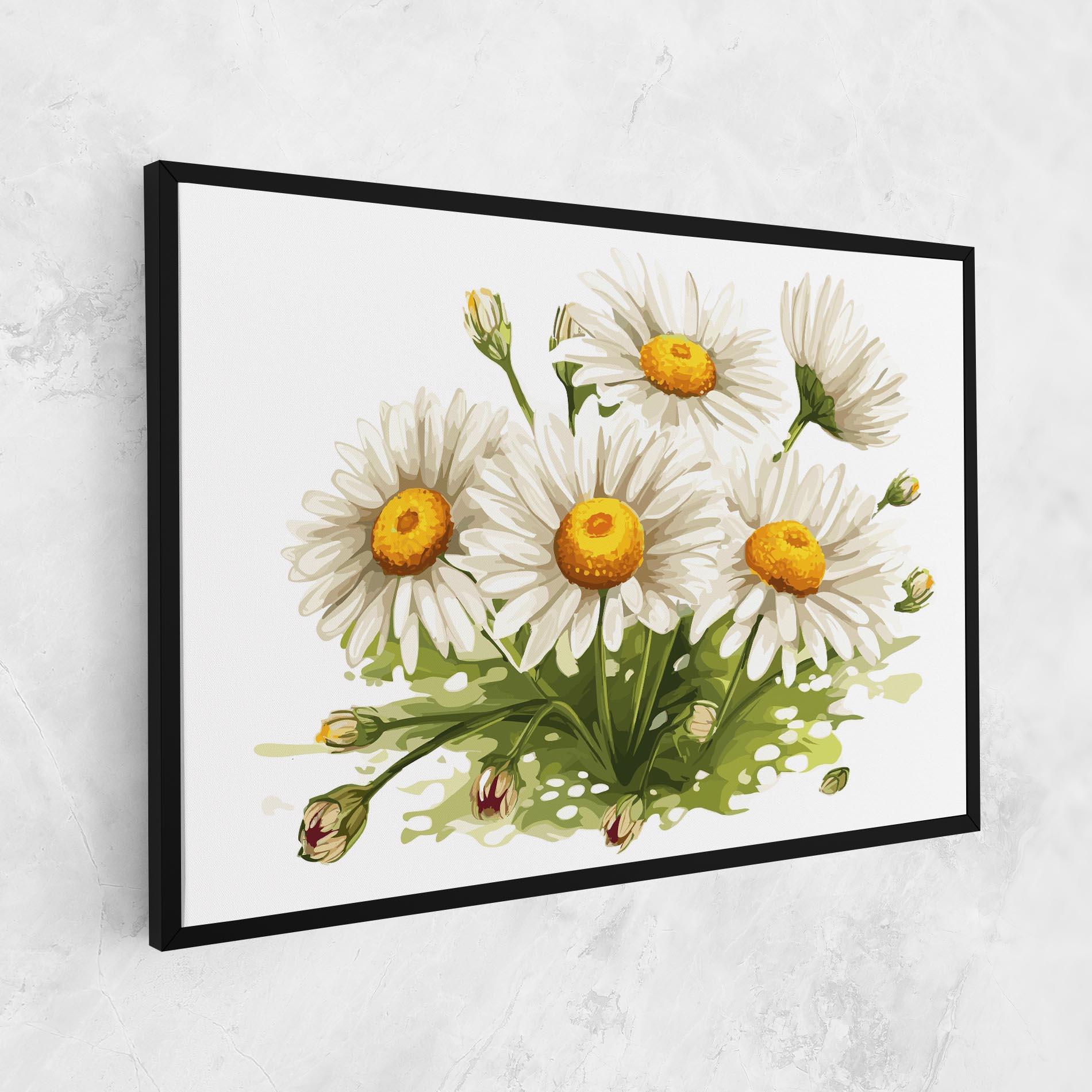 Leinwandbild White Grey Daisy mockup 1