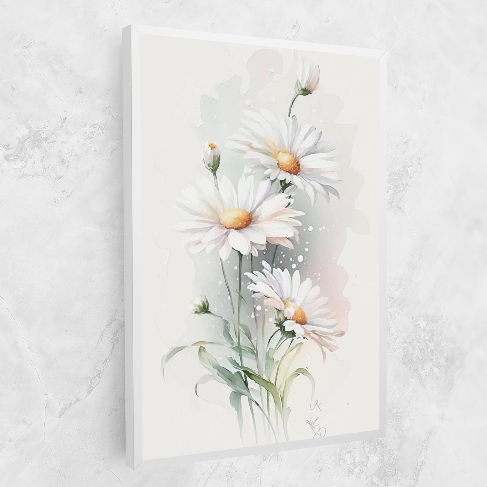 Leinwandbild Dreamy White Daisy mockup 1