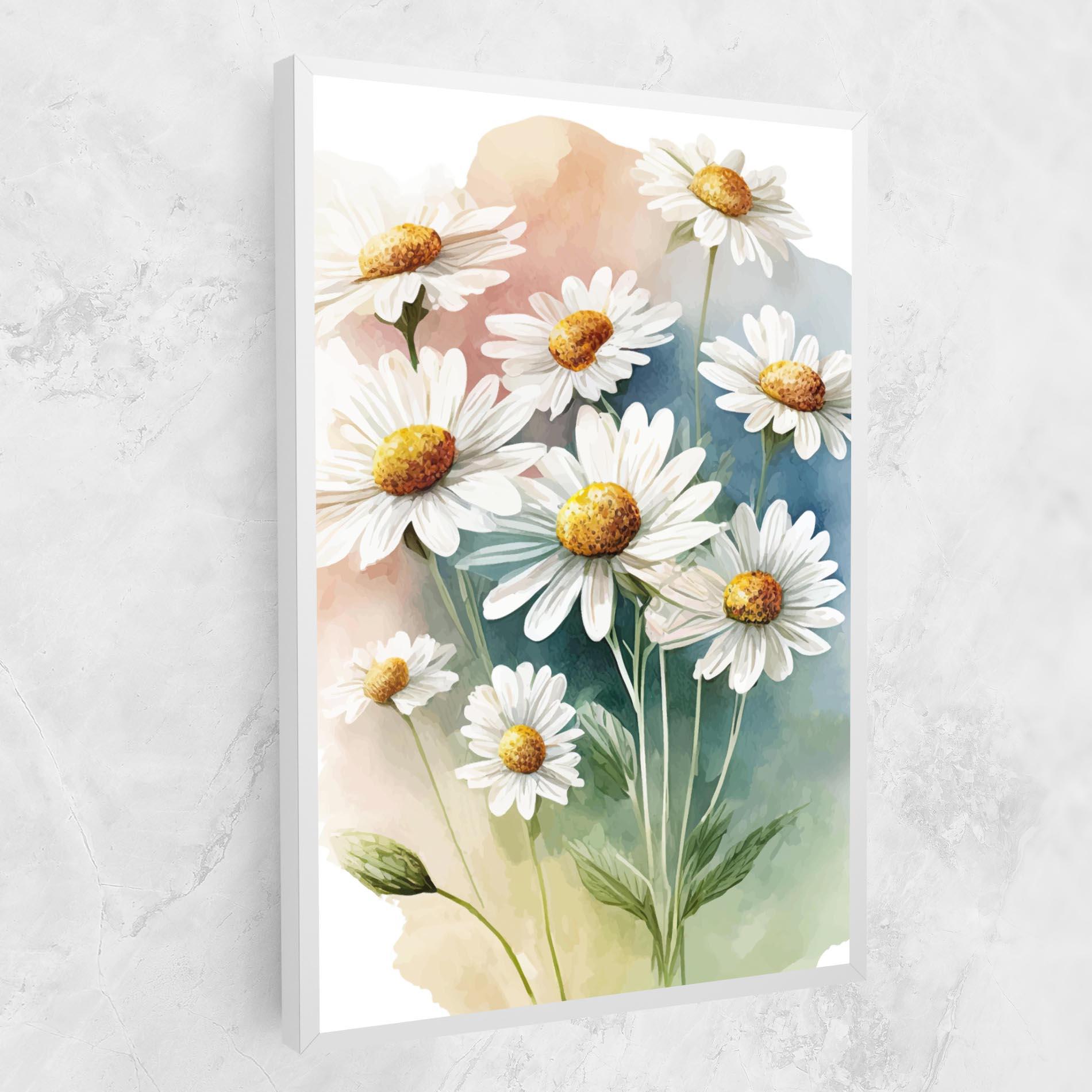 Leinwandbild White Daisy Art mockup 1