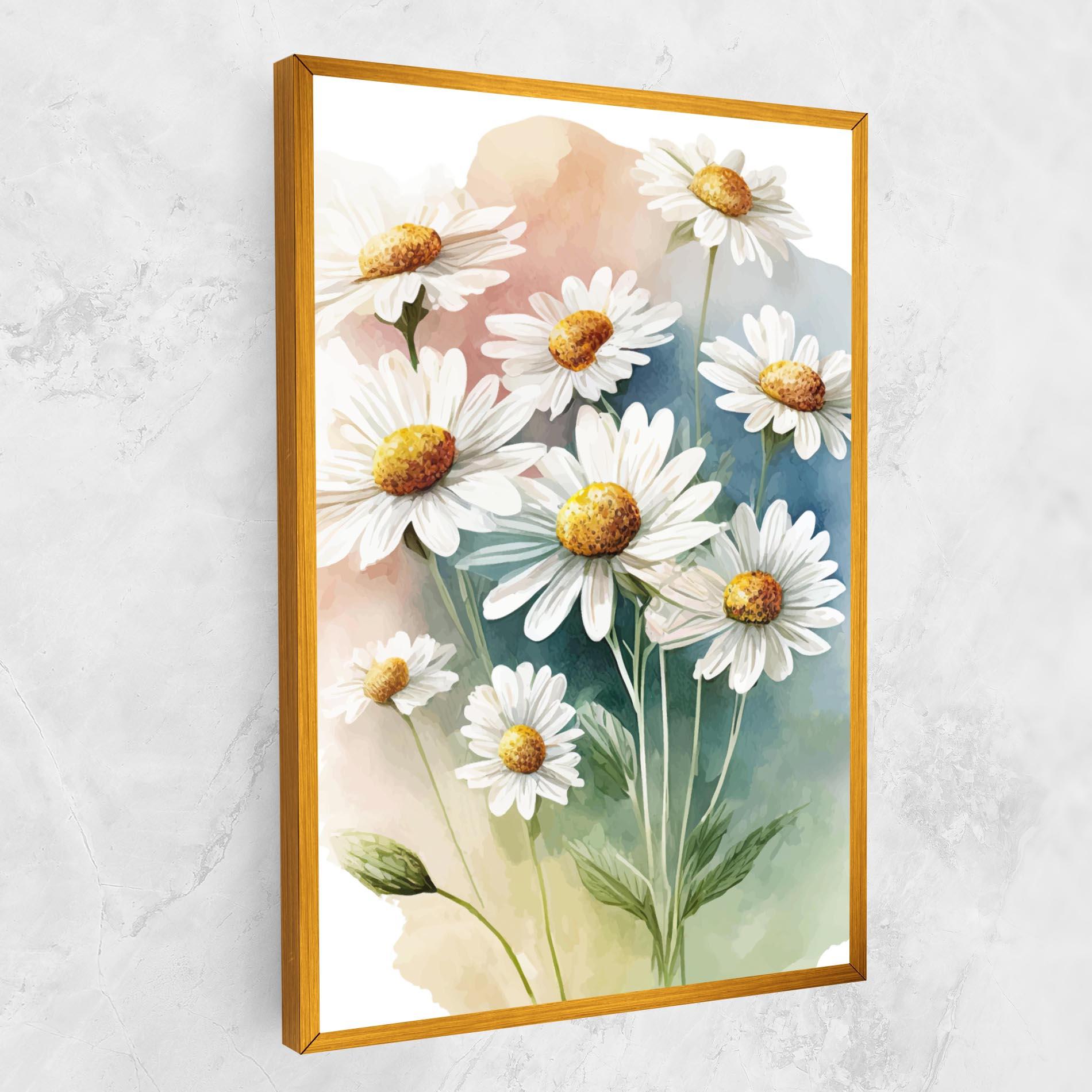 Leinwandbild White Daisy Art mockup 1
