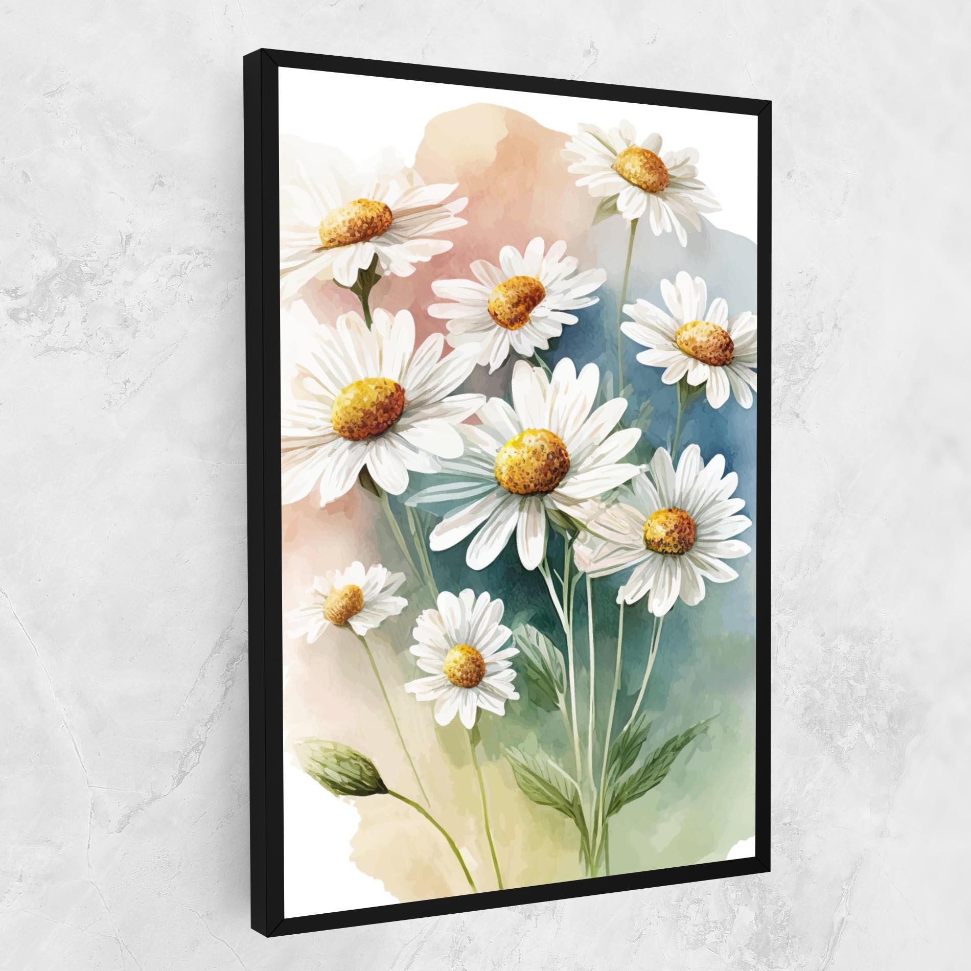 Leinwandbild White Daisy Art mockup 1