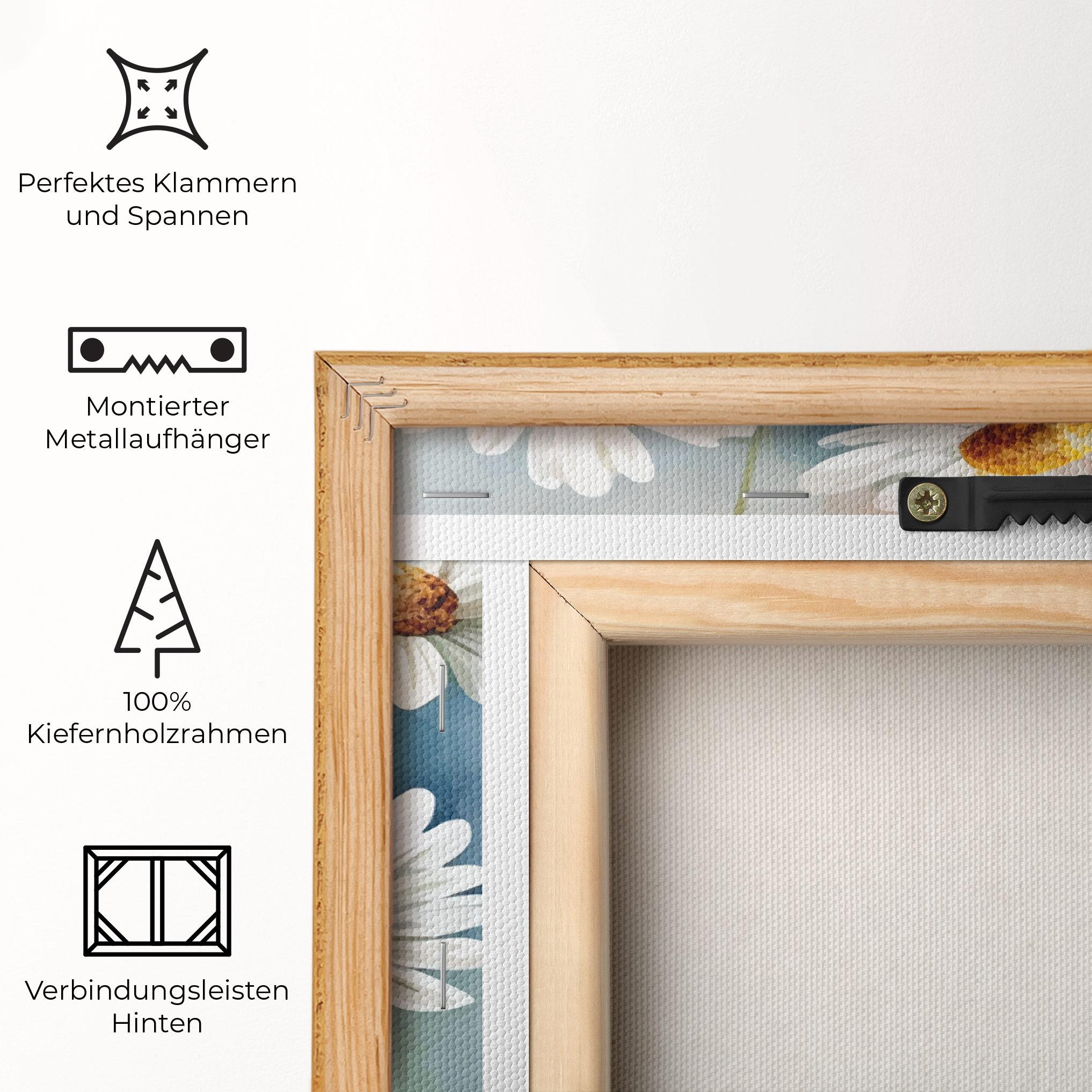 Leinwandbild White Daisy Art mockup 5