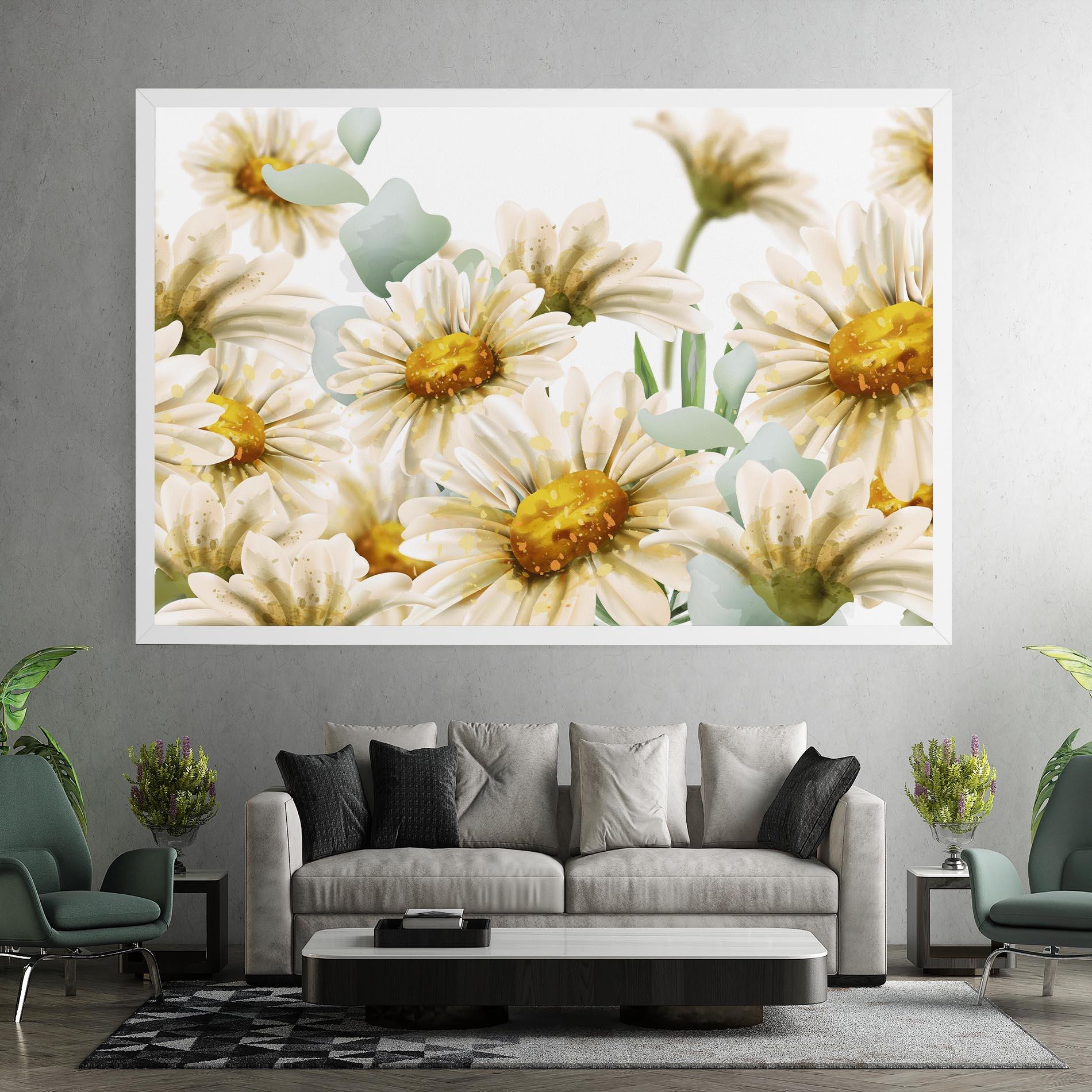 Leinwandbild Beautiful Daisy Art mockup 7