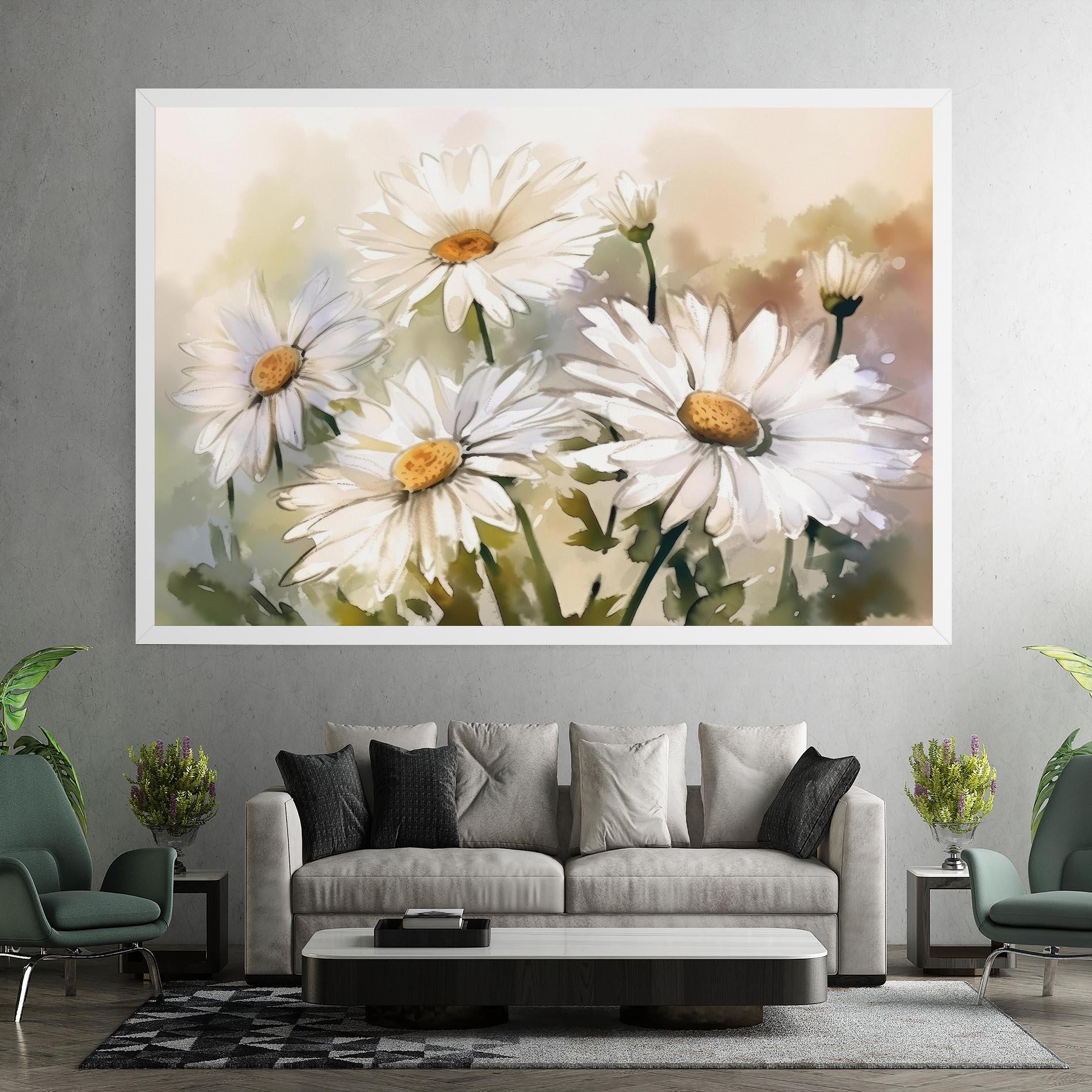 Leinwandbild Daisy Painting mockup 7
