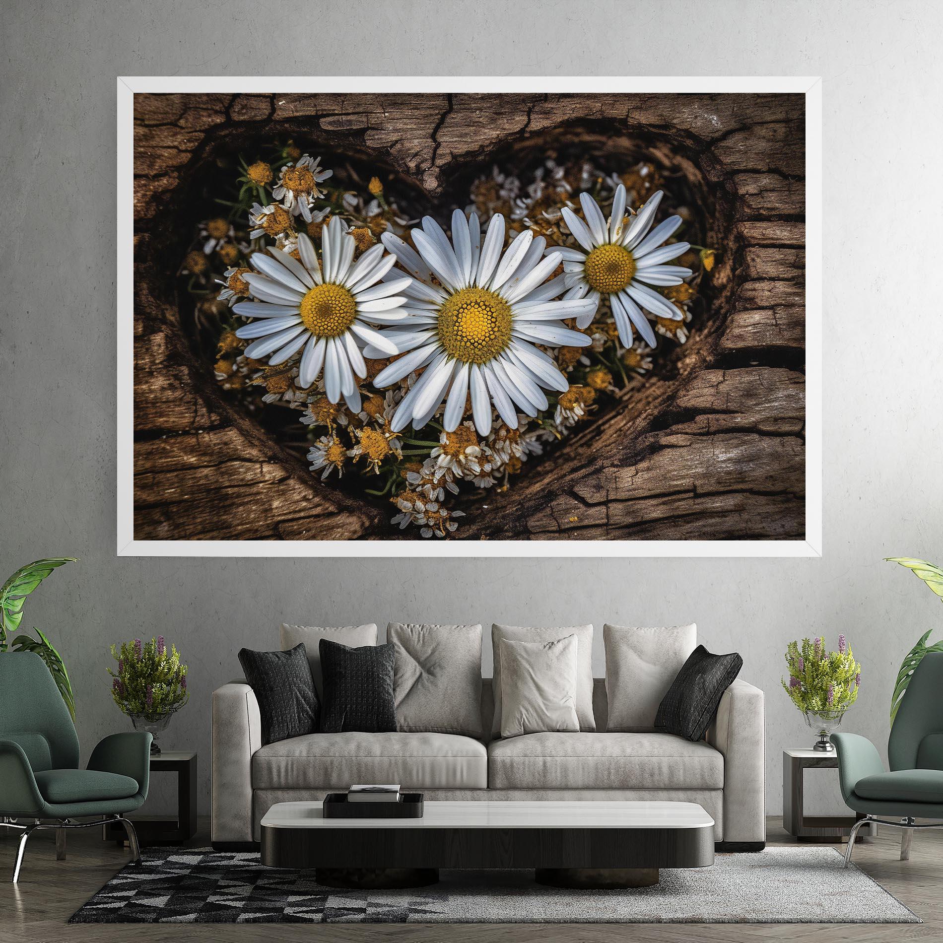 Leinwandbild Heart Shaped Daisy mockup 7