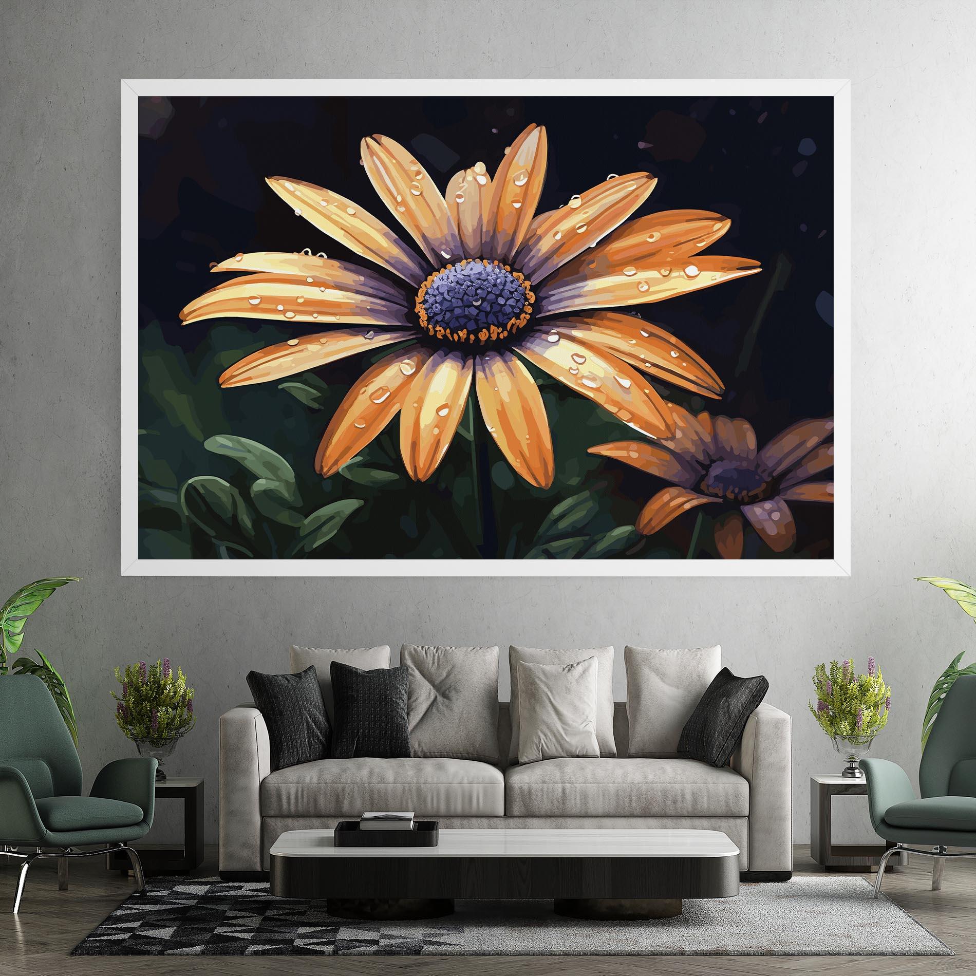 Leinwandbild Orange Pretty Daisy mockup 7