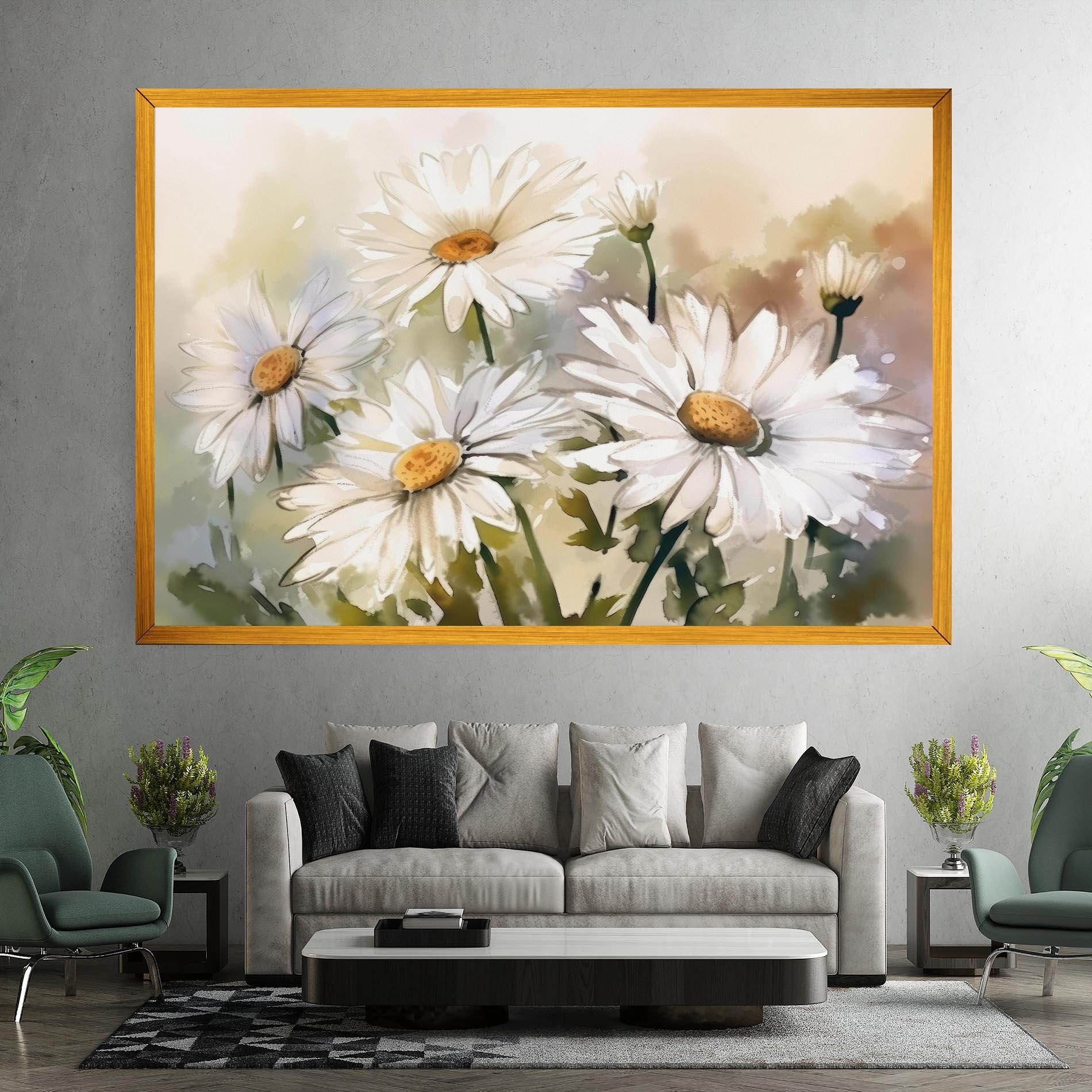 Leinwandbild Daisy Painting mockup 7