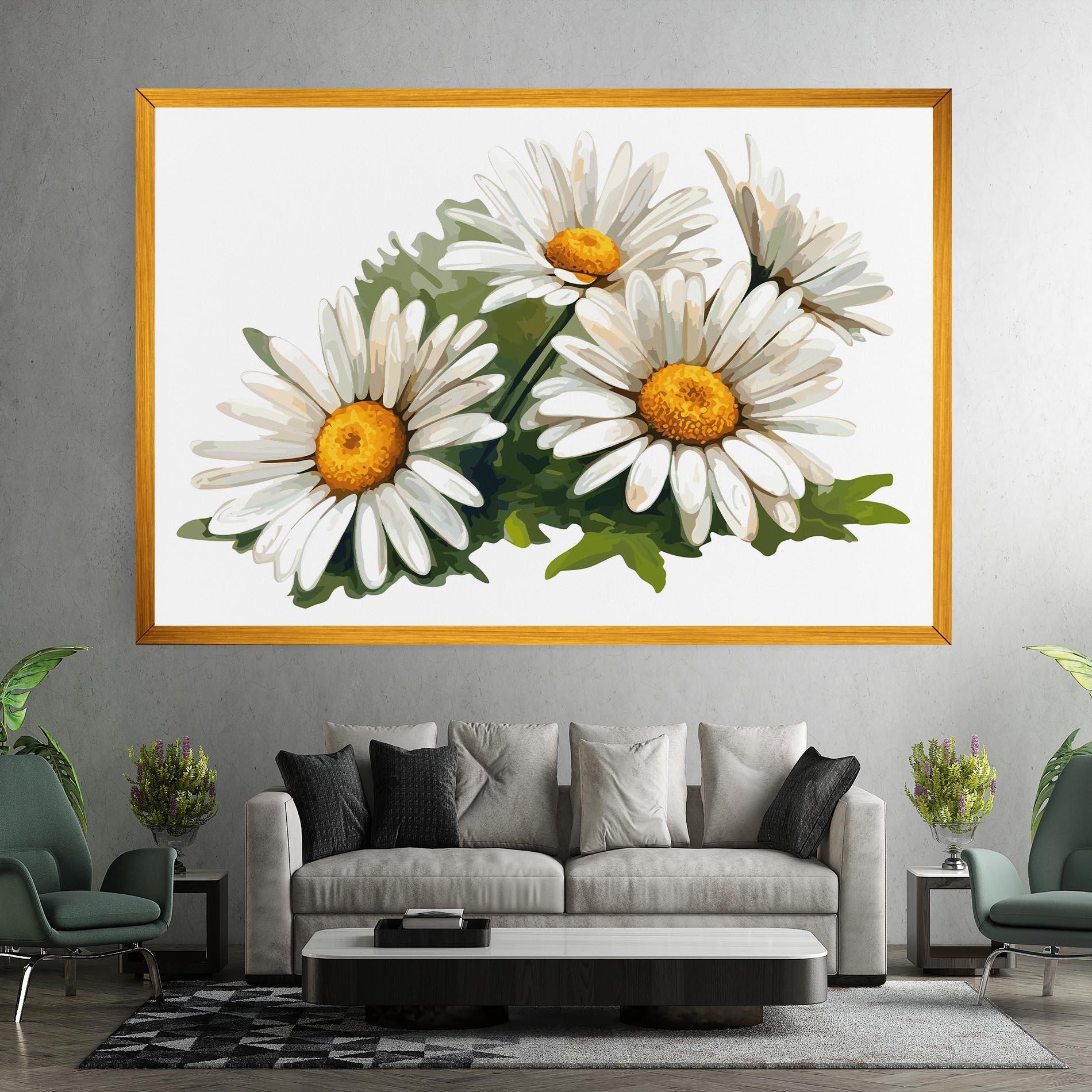 Leinwandbild Grey White Daisy mockup 7