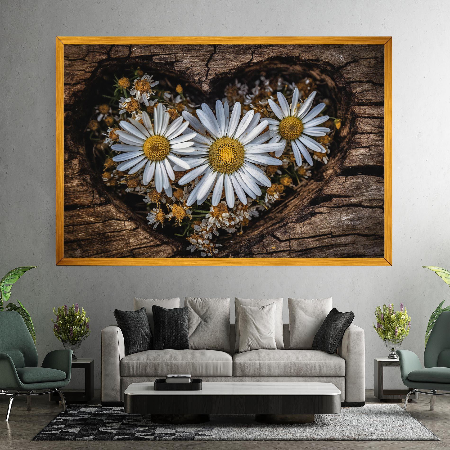 Leinwandbild Heart Shaped Daisy mockup 7