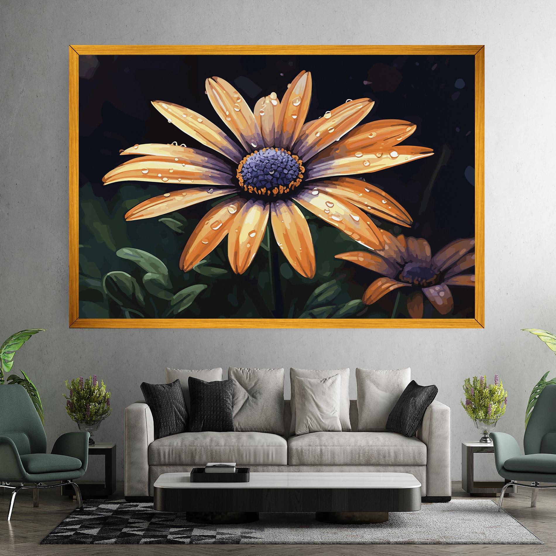 Leinwandbild Orange Pretty Daisy mockup 7