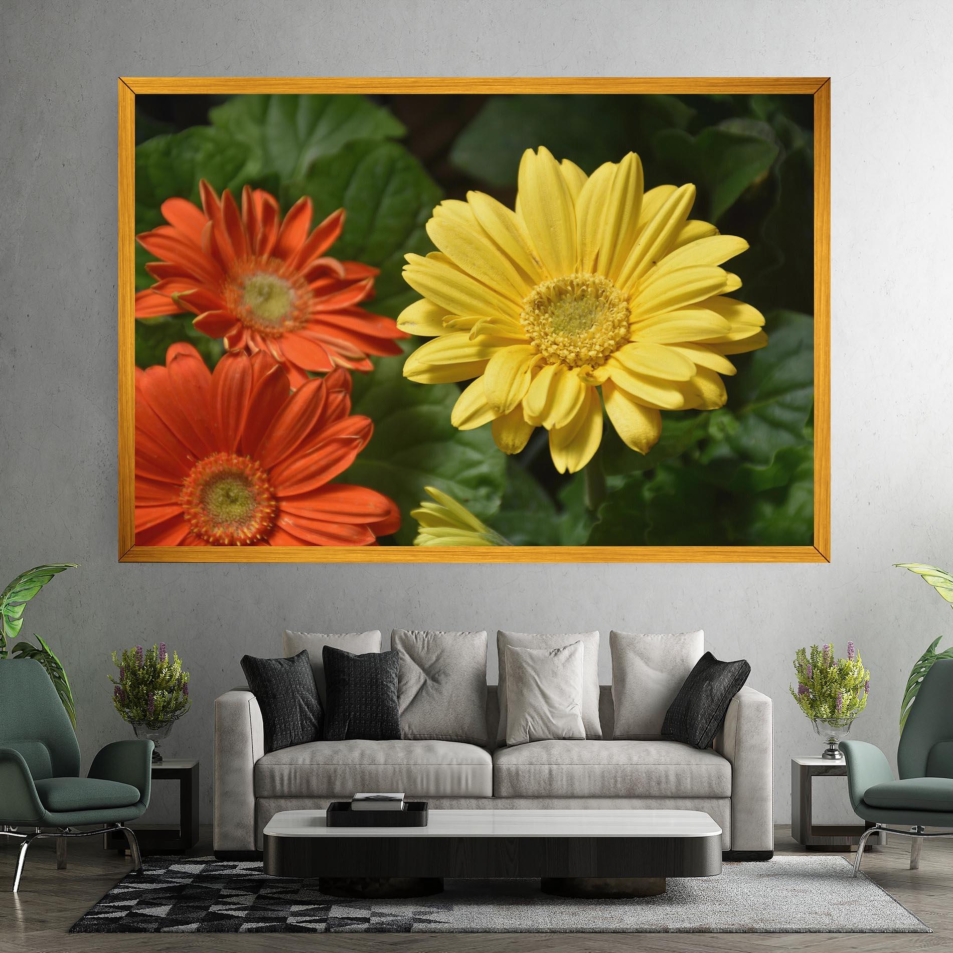Leinwandbild Orange Yellow Daisy mockup 7