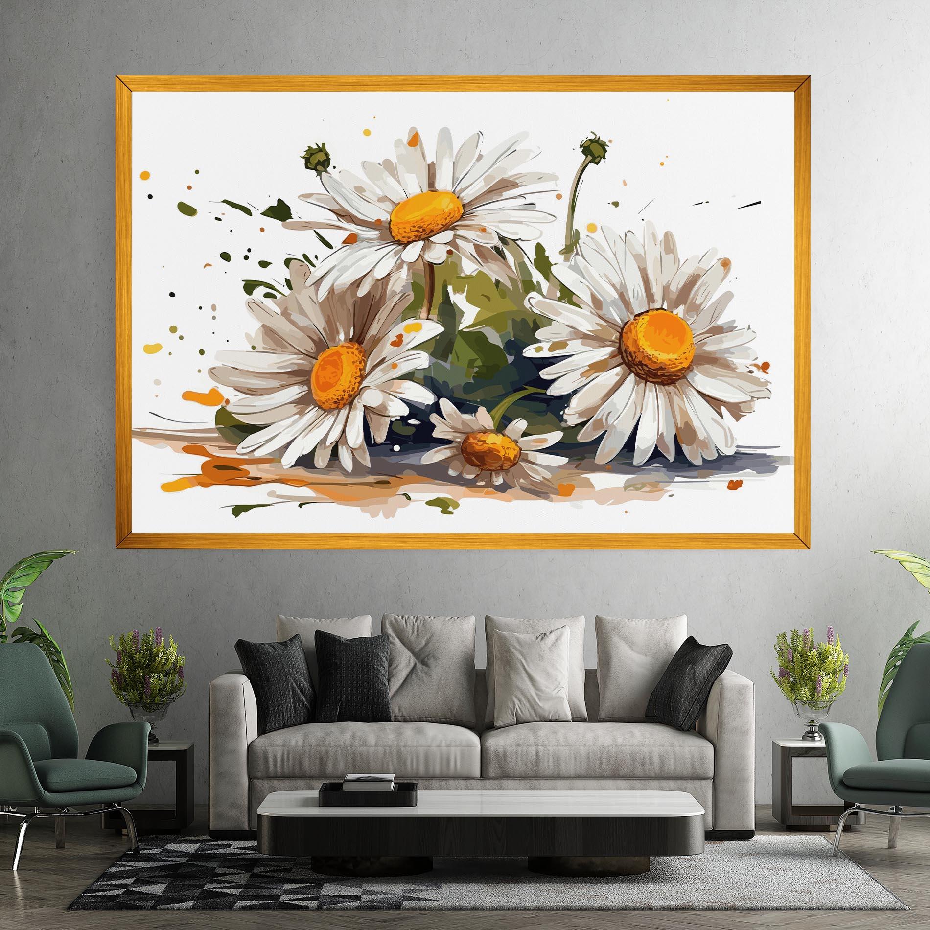 Leinwandbild White Beautiful Daisy mockup 7