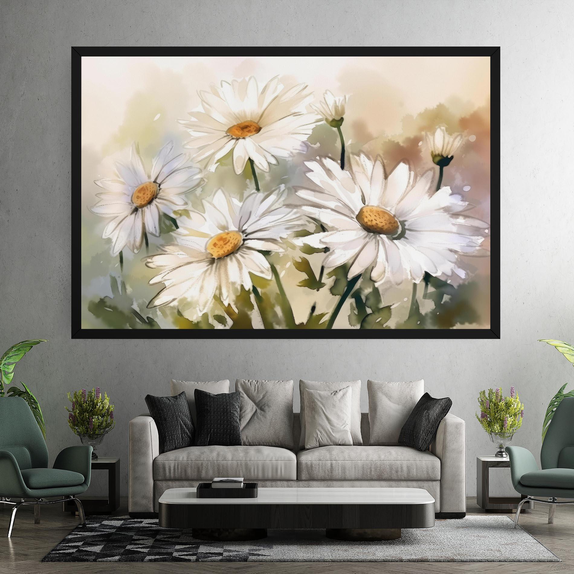 Leinwandbild Daisy Painting mockup 7