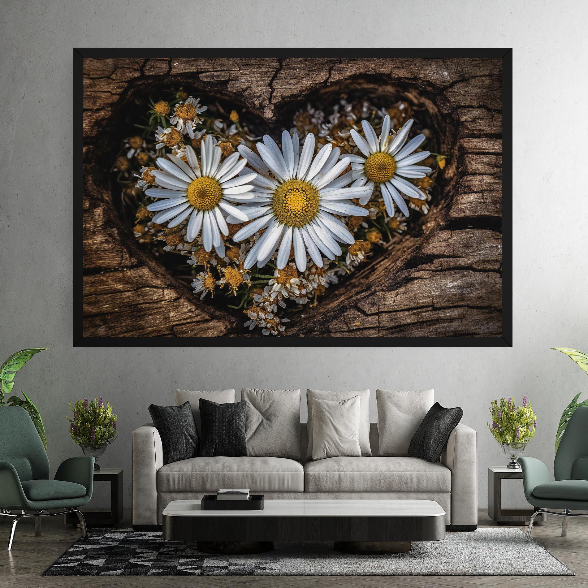 Leinwandbild Heart Shaped Daisy mockup 7