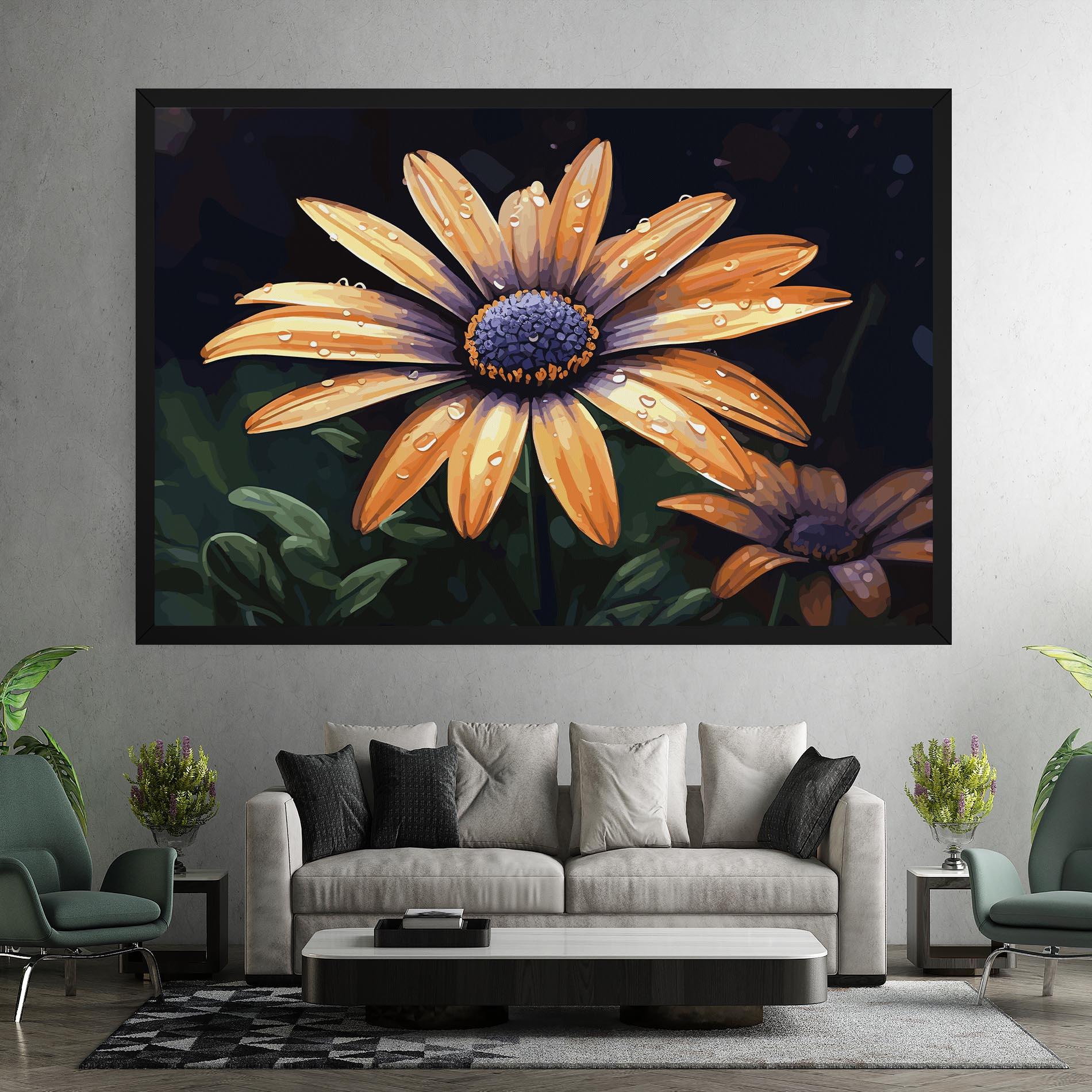 Leinwandbild Orange Pretty Daisy mockup 7