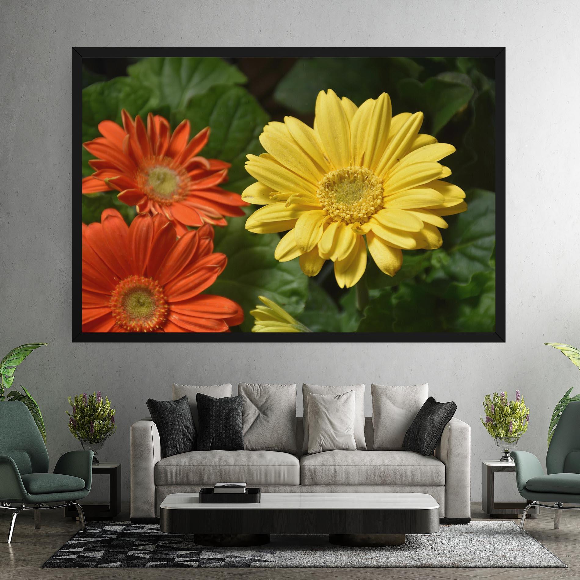 Leinwandbild Orange Yellow Daisy mockup 7