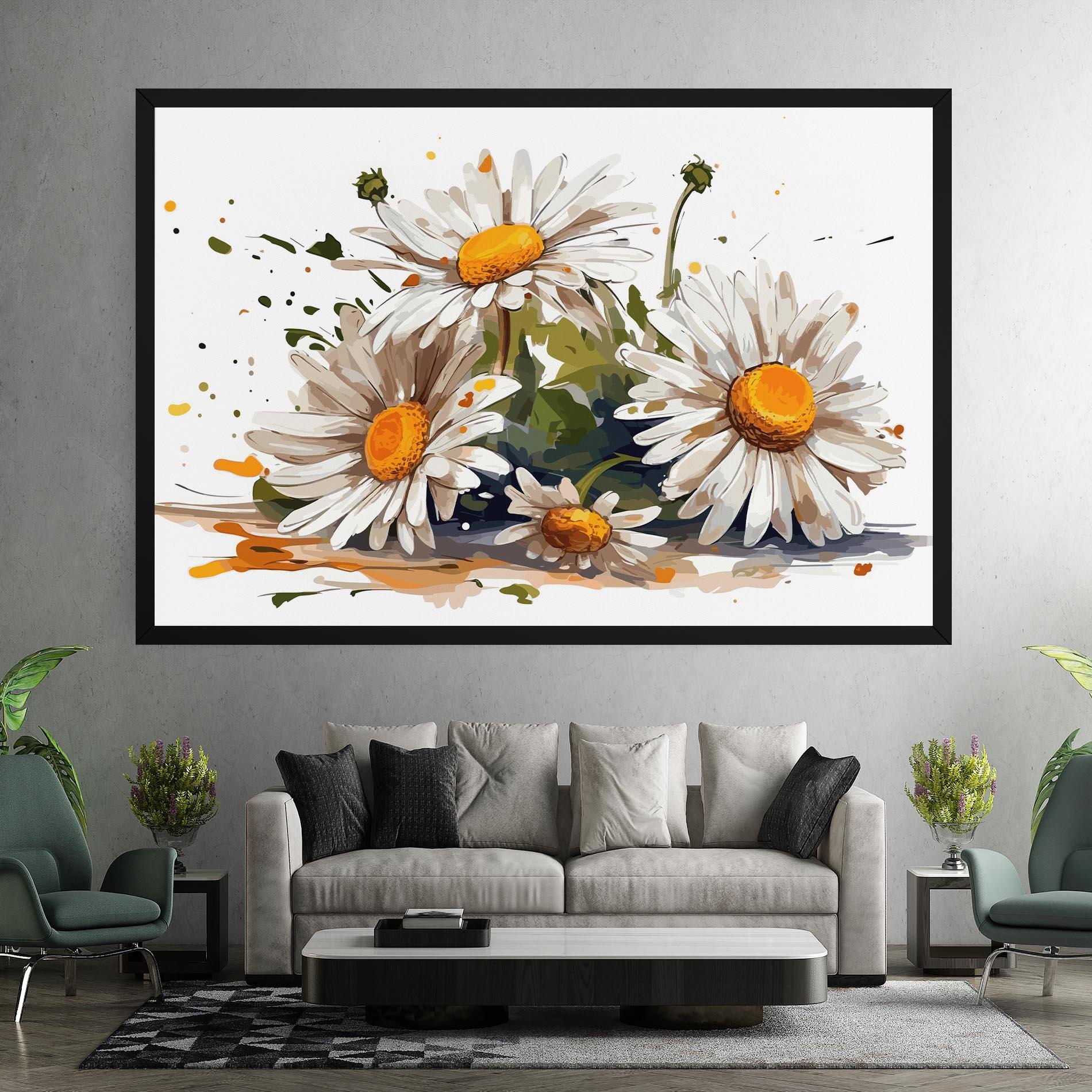 Leinwandbild White Beautiful Daisy mockup 7