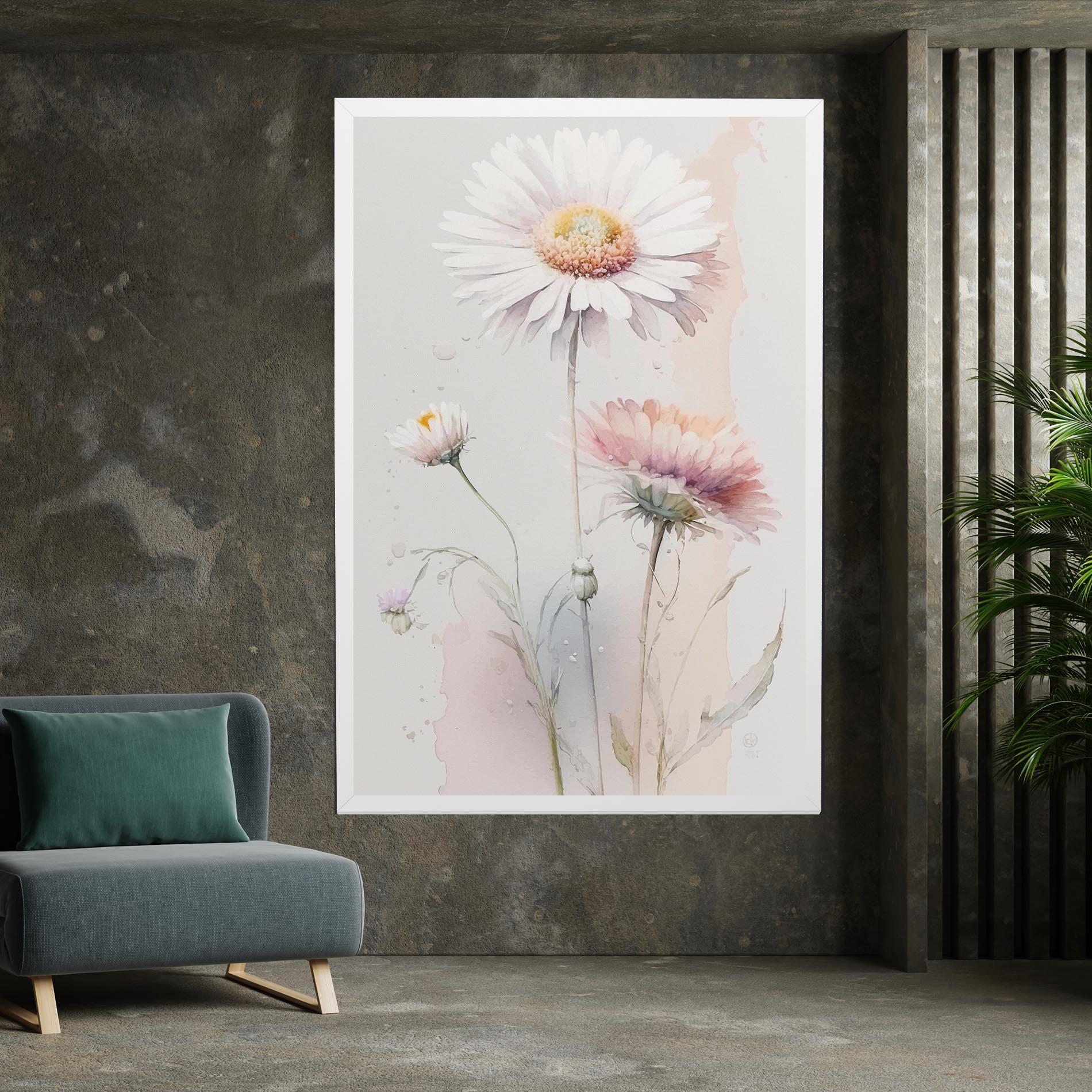 Leinwandbild White Painted Daisy mockup 7