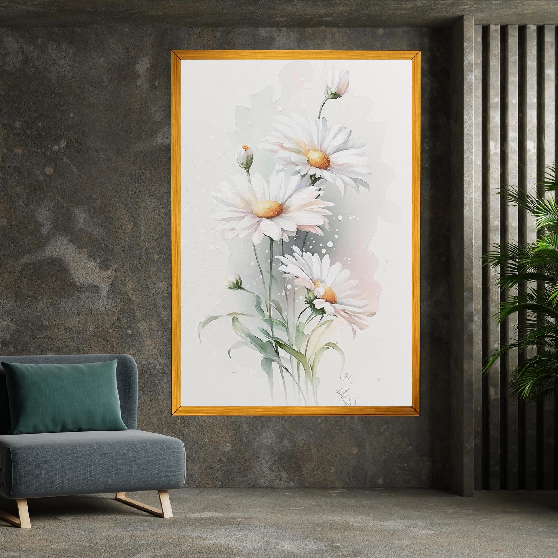 Leinwandbild Dreamy White Daisy mockup 7