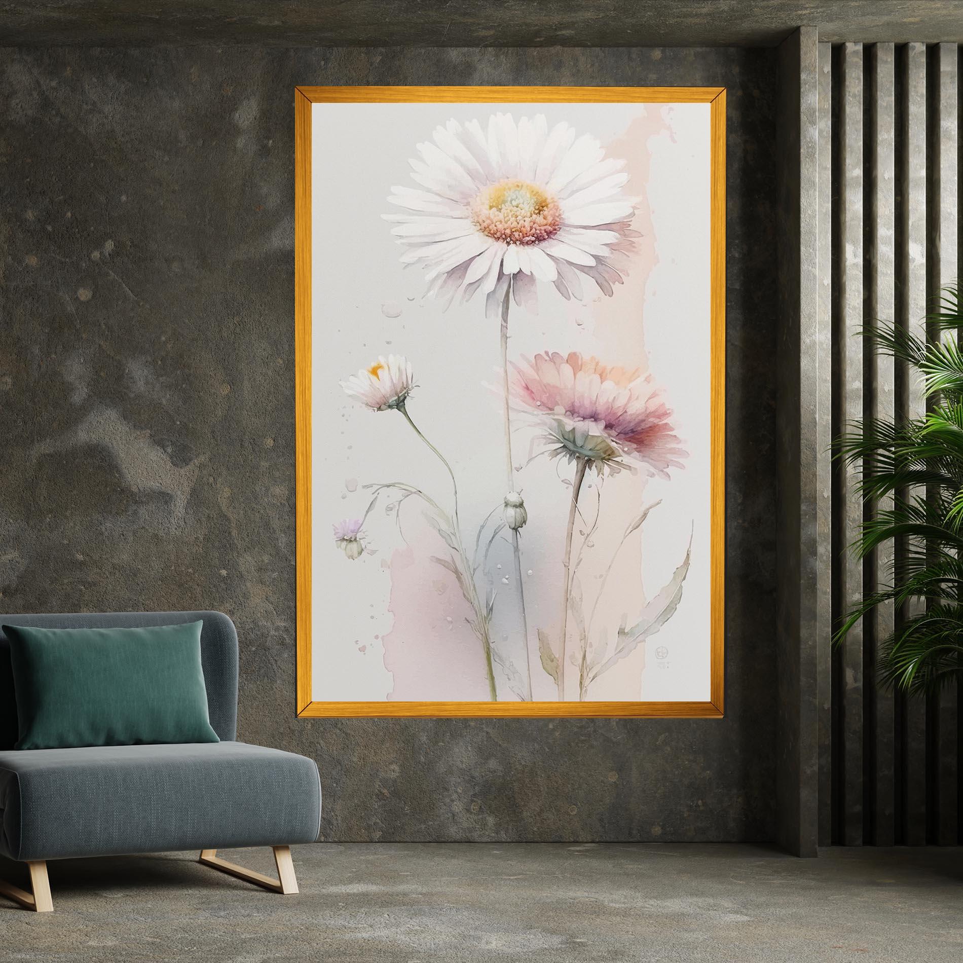 Leinwandbild White Painted Daisy mockup 7