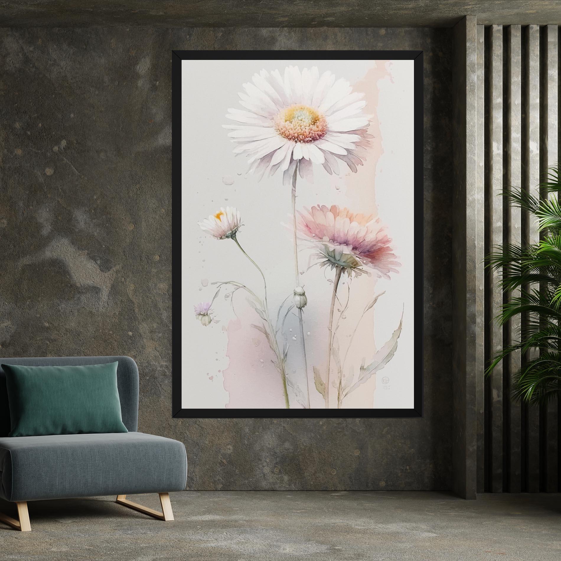 Leinwandbild White Painted Daisy mockup 7