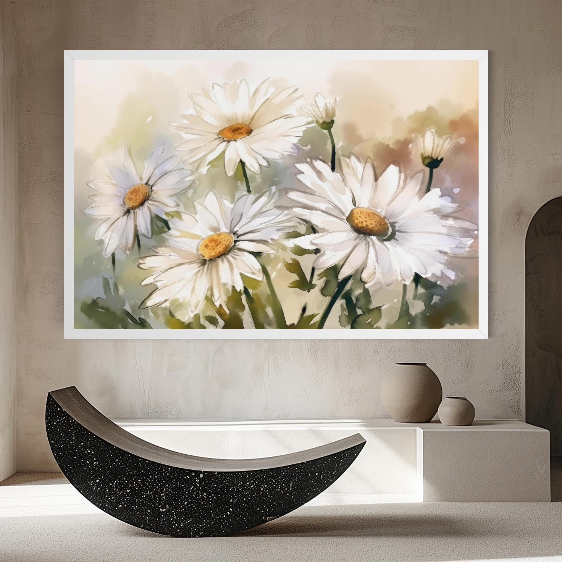 Leinwandbild Daisy Painting mockup 8