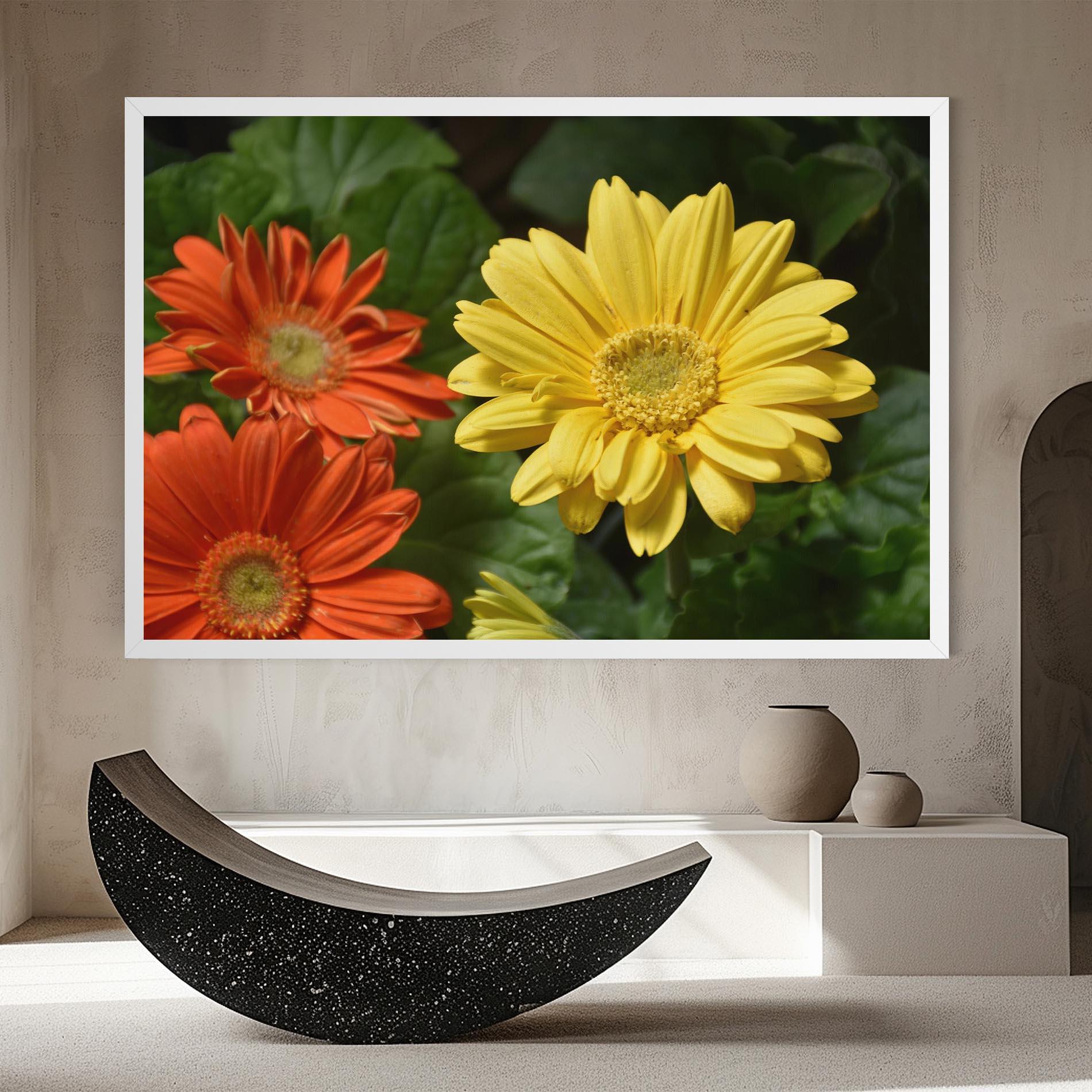 Leinwandbild Orange Yellow Daisy mockup 8