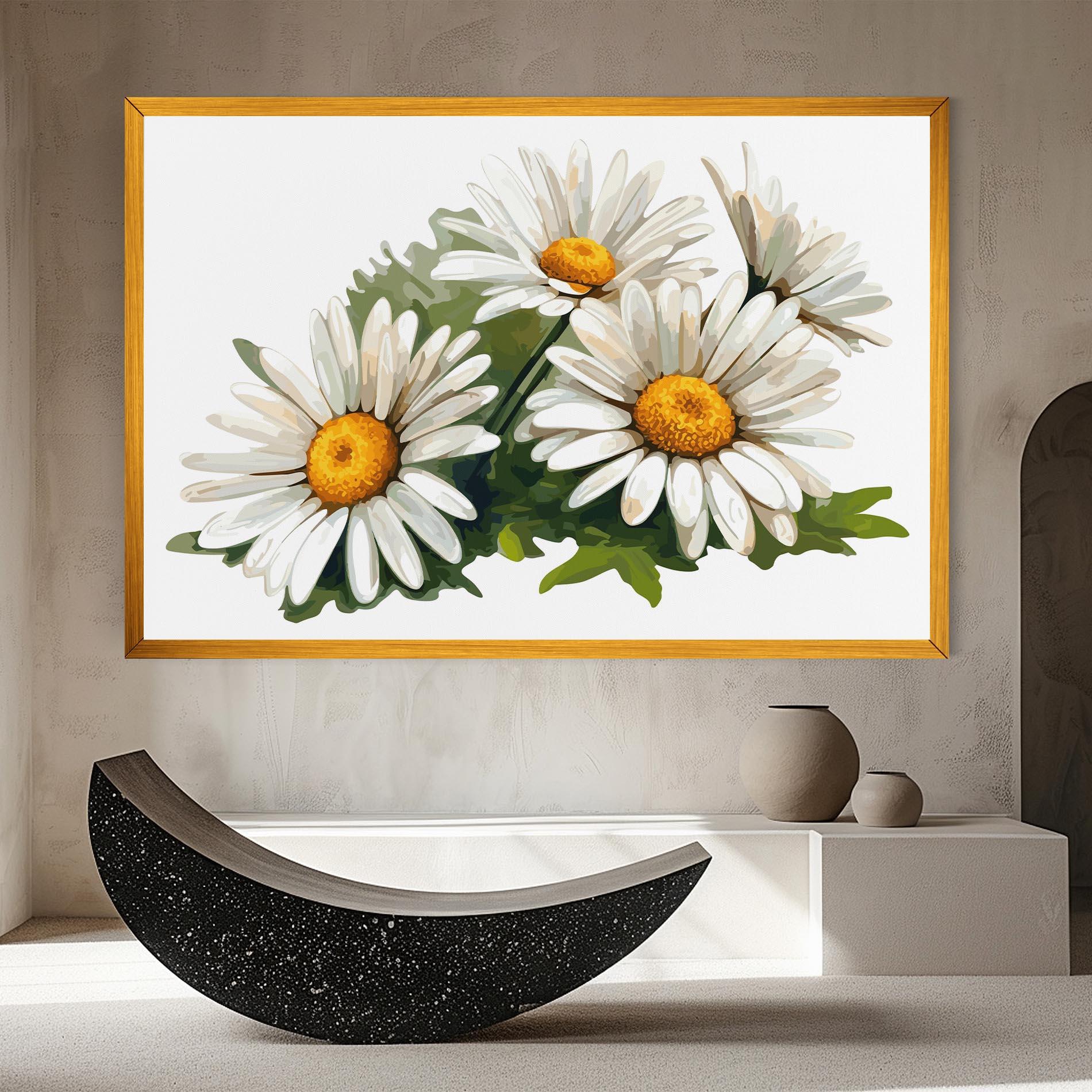 Leinwandbild Grey White Daisy mockup 8