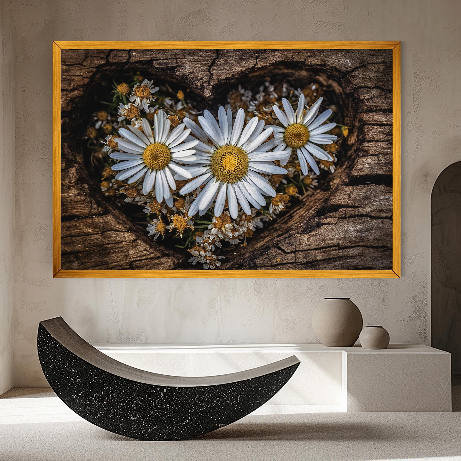 Leinwandbild Heart Shaped Daisy mockup 8