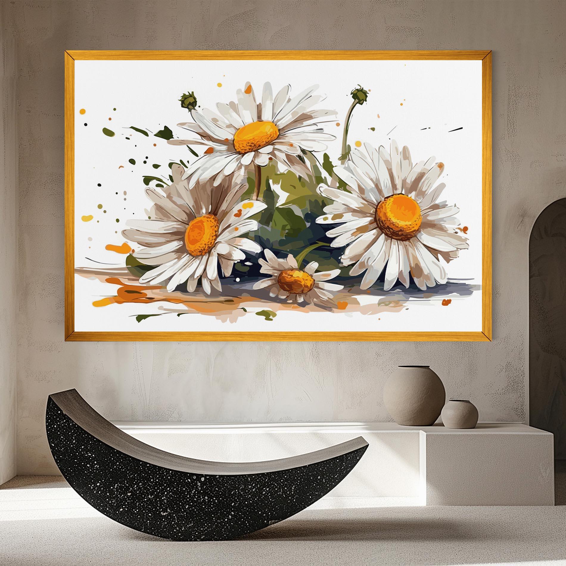 Leinwandbild White Beautiful Daisy mockup 8