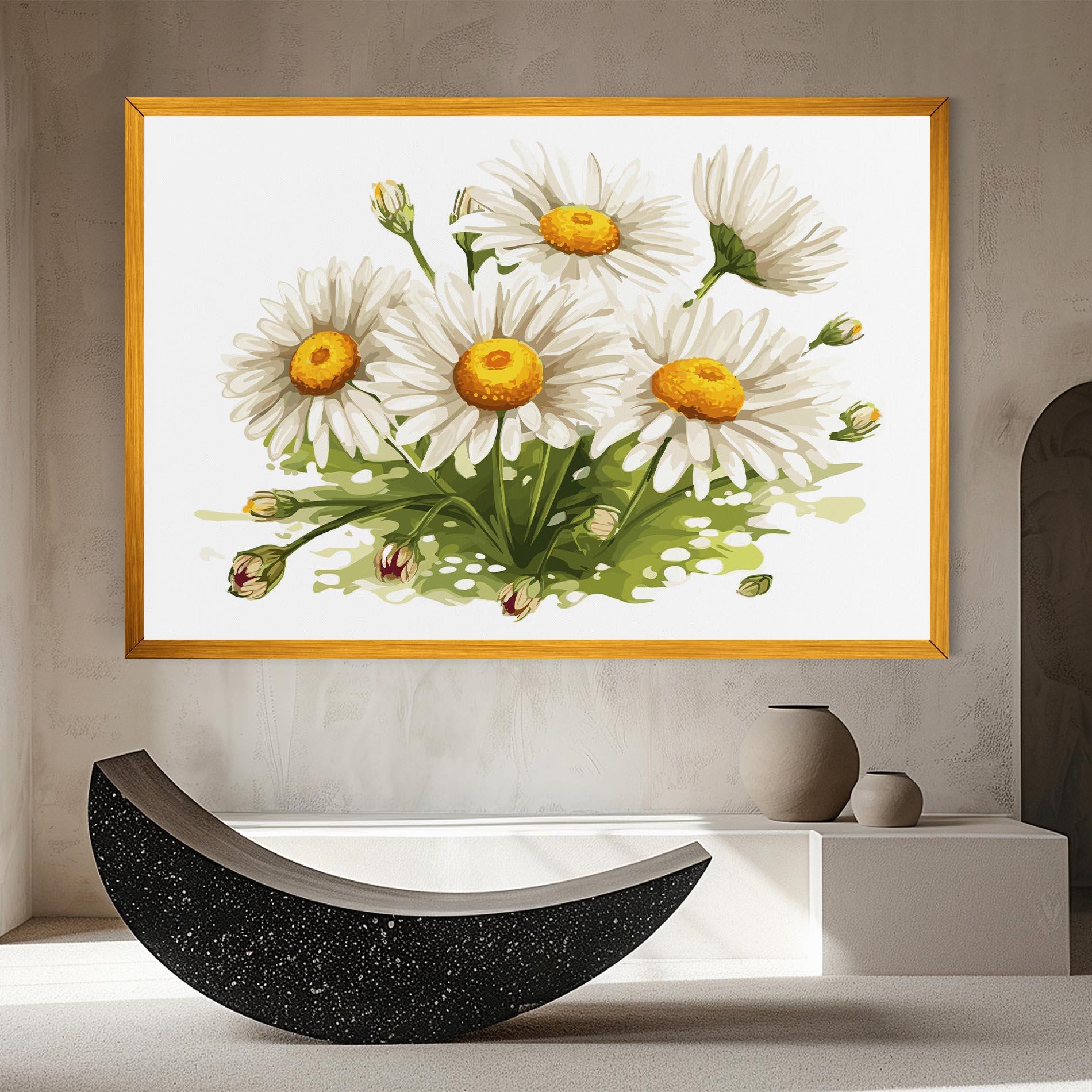 Leinwandbild White Grey Daisy mockup 8
