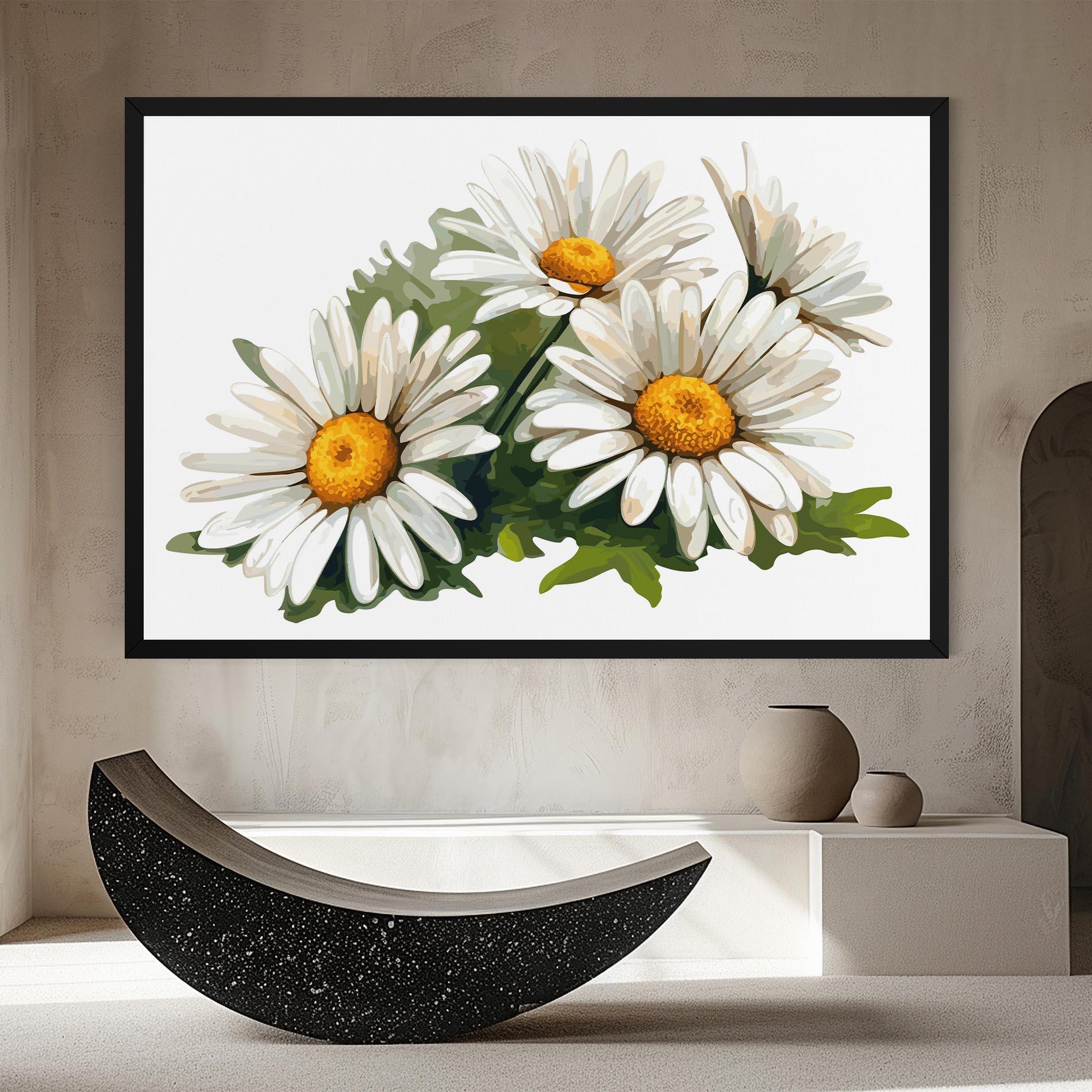 Leinwandbild Grey White Daisy mockup 8