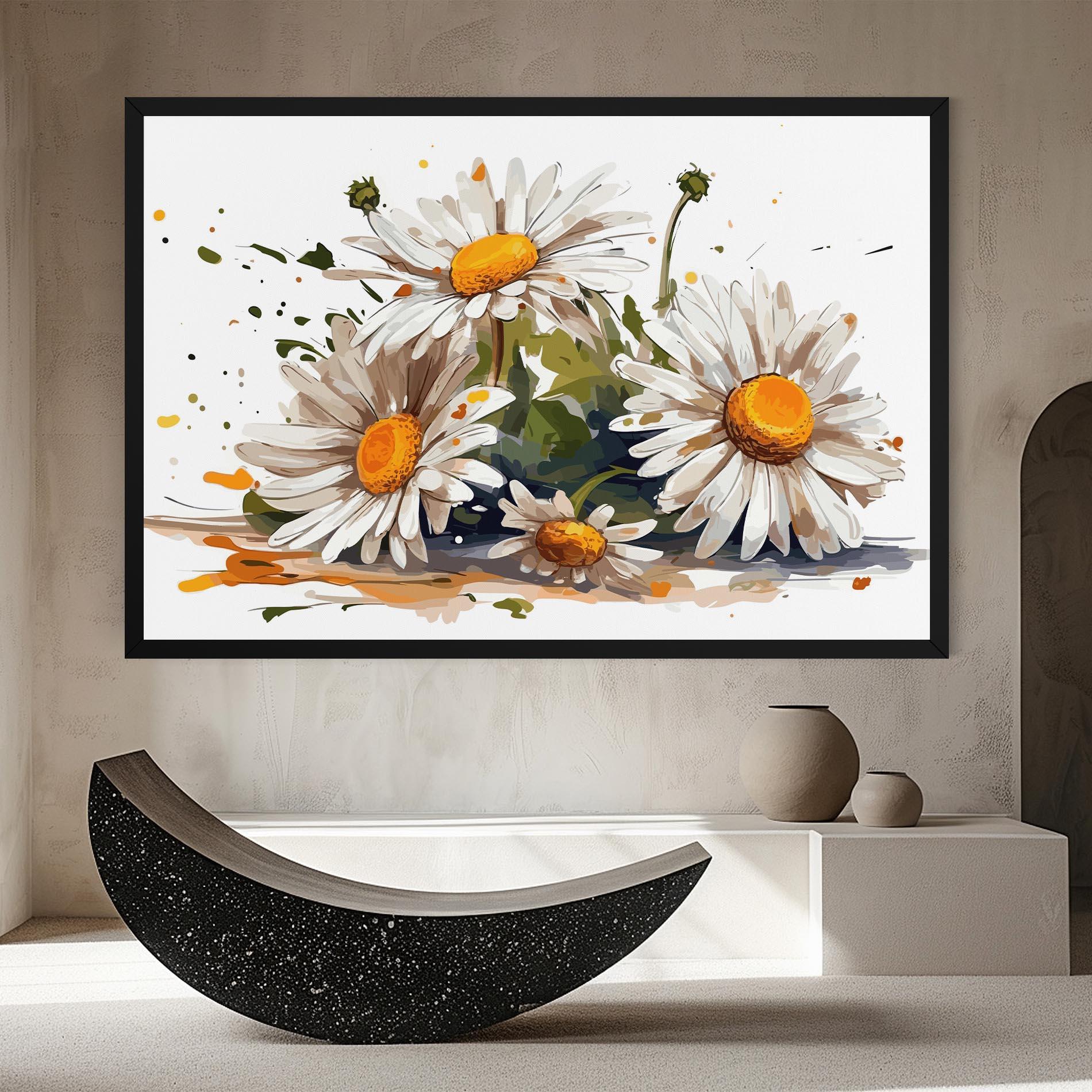 Leinwandbild White Beautiful Daisy mockup 8