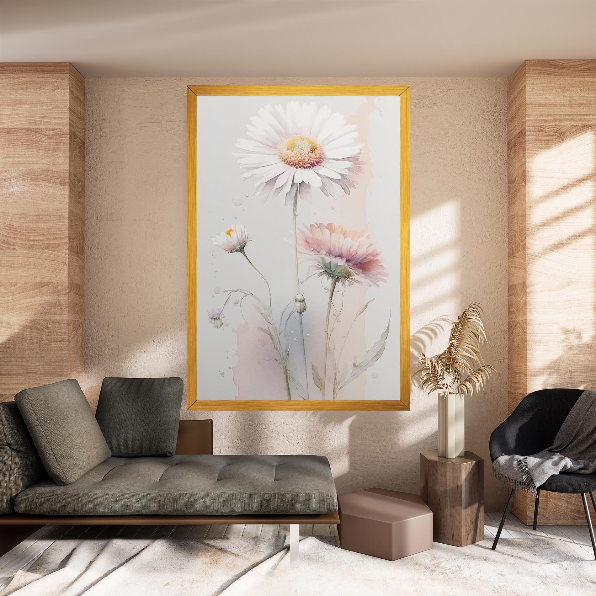 Leinwandbild White Painted Daisy mockup 8