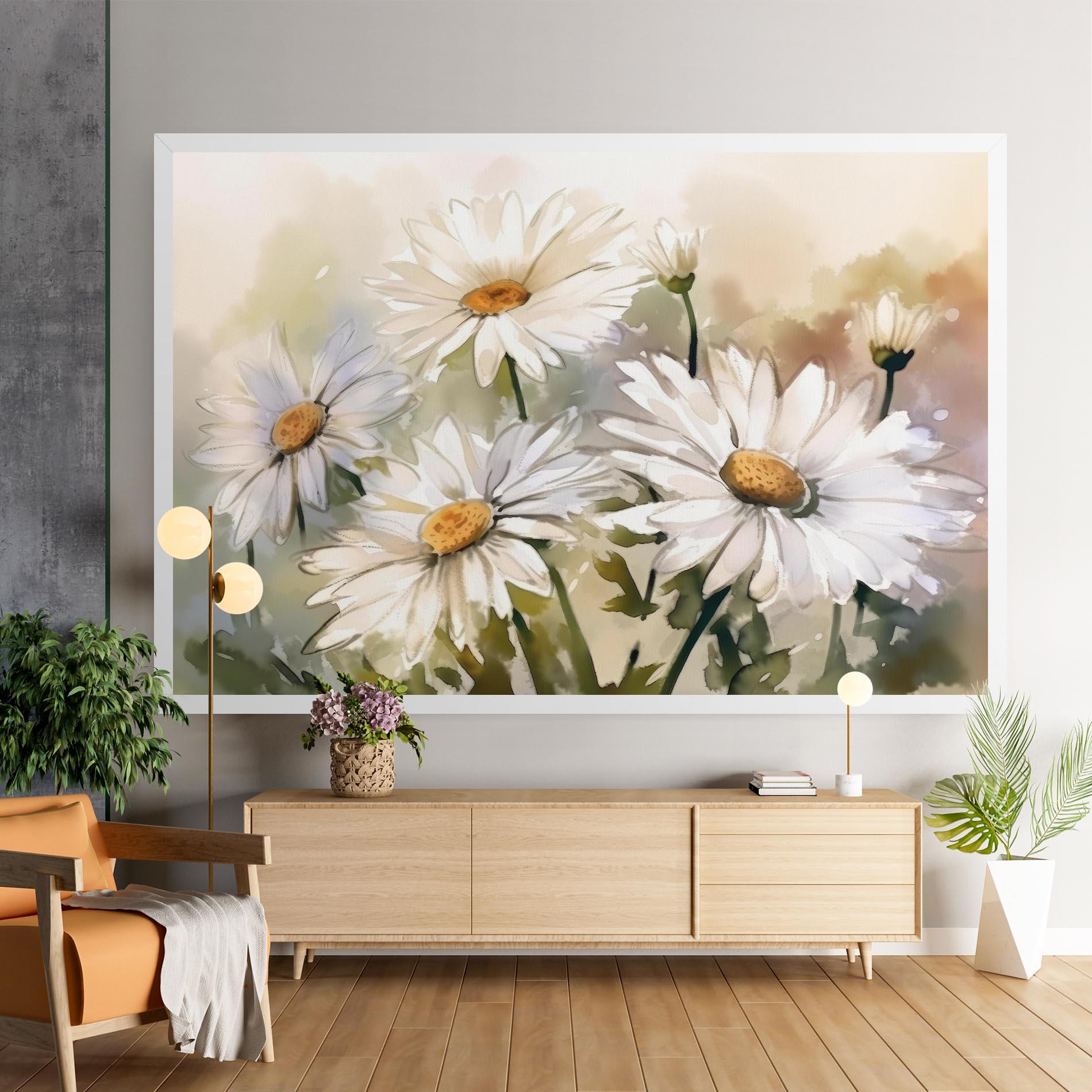 Leinwandbild Daisy Painting mockup 9