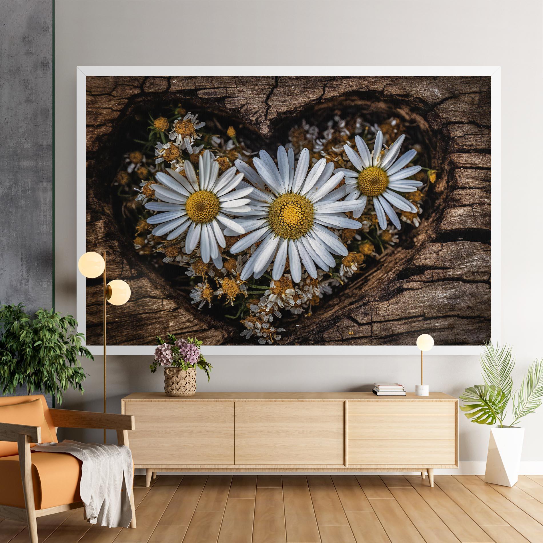 Leinwandbild Heart Shaped Daisy mockup 9