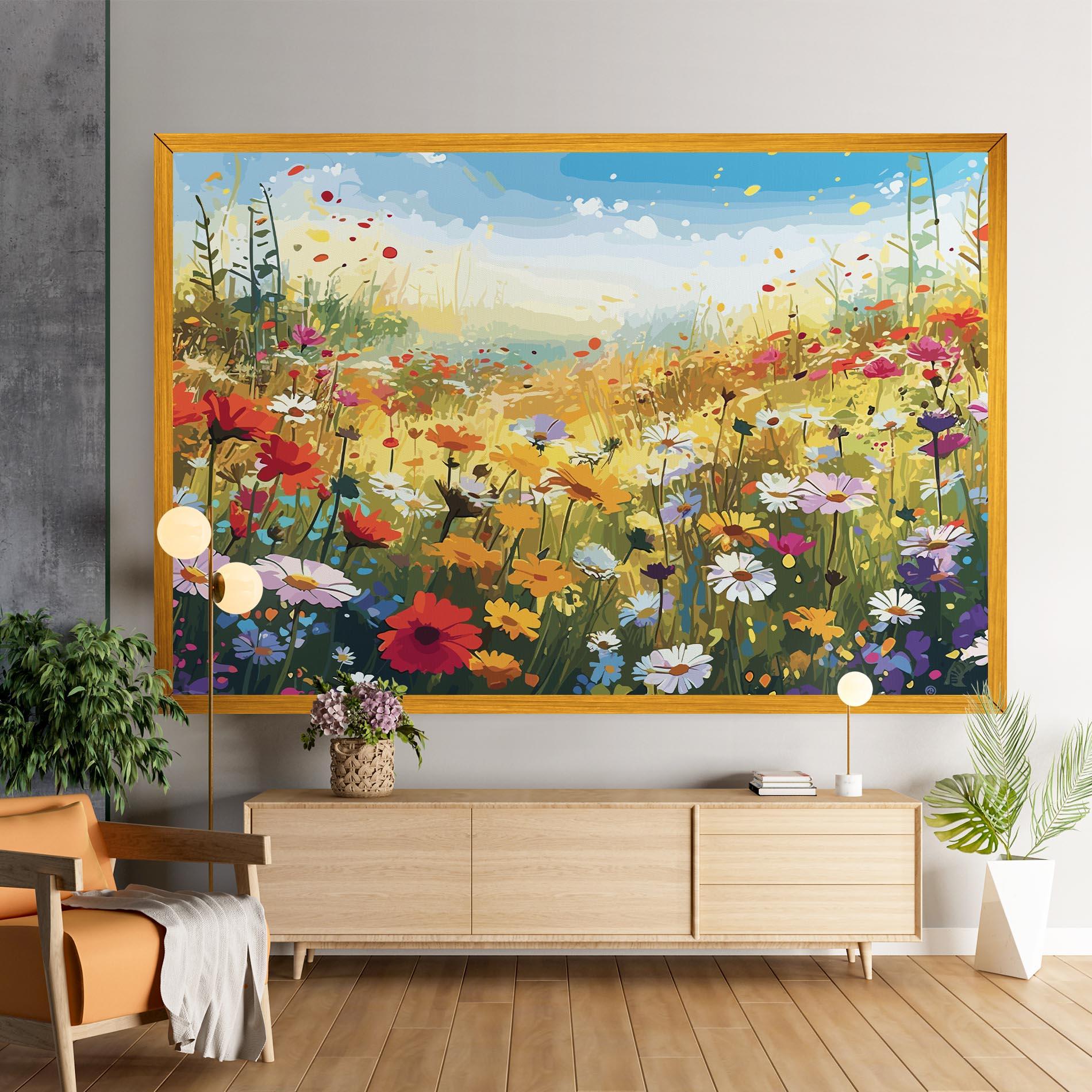 Leinwandbild Colorful Daisy Mix mockup 9