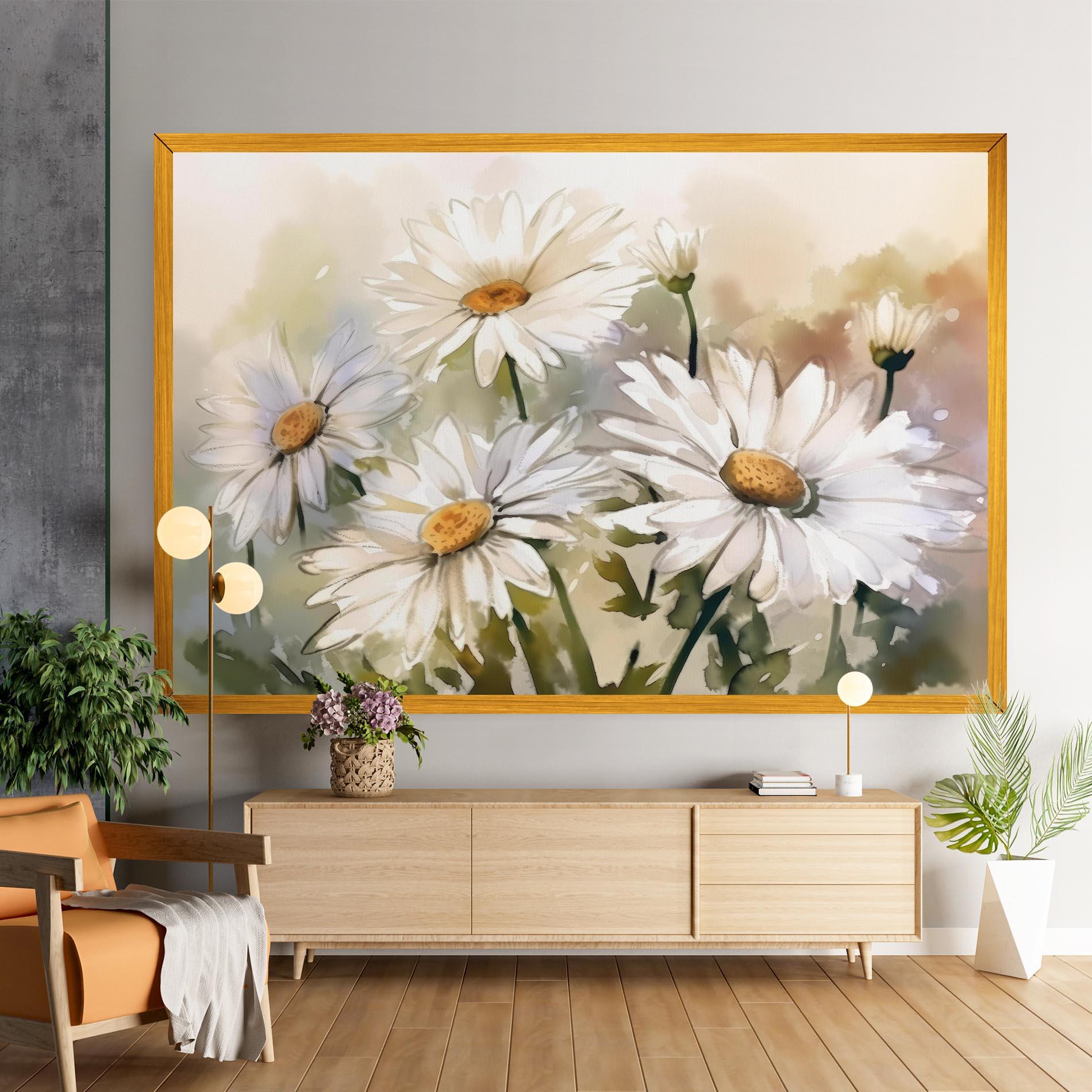 Leinwandbild Daisy Painting mockup 9