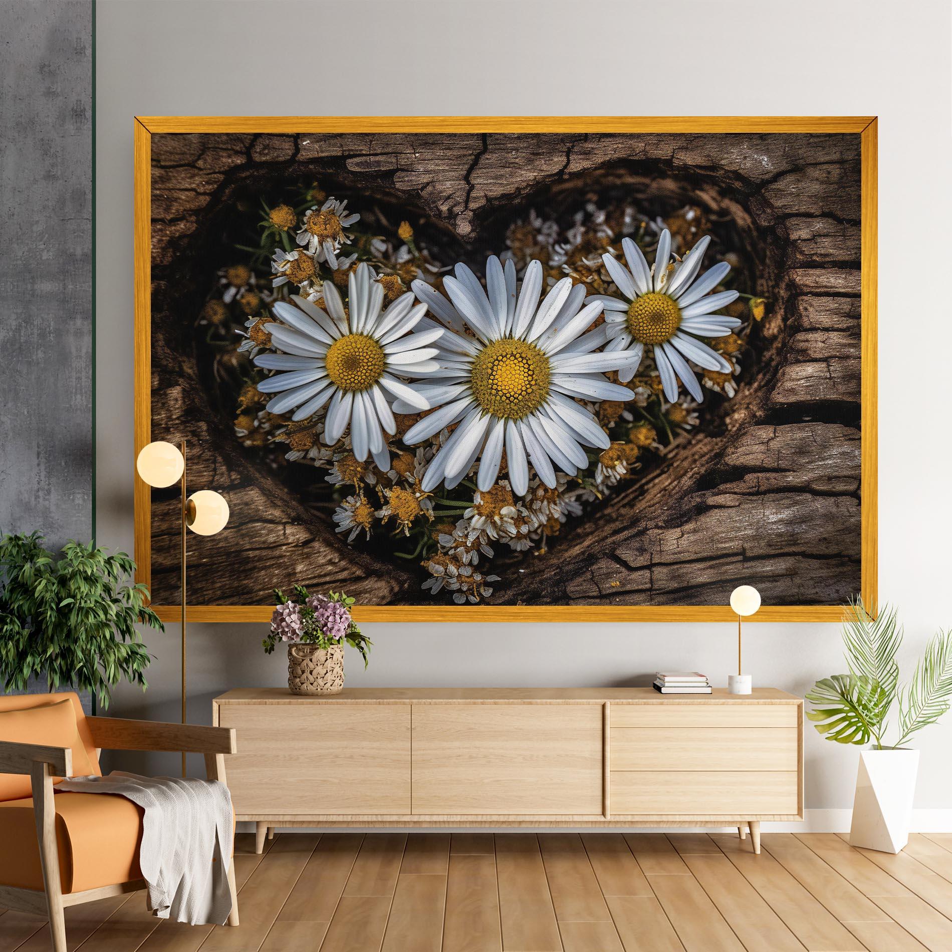 Leinwandbild Heart Shaped Daisy mockup 9