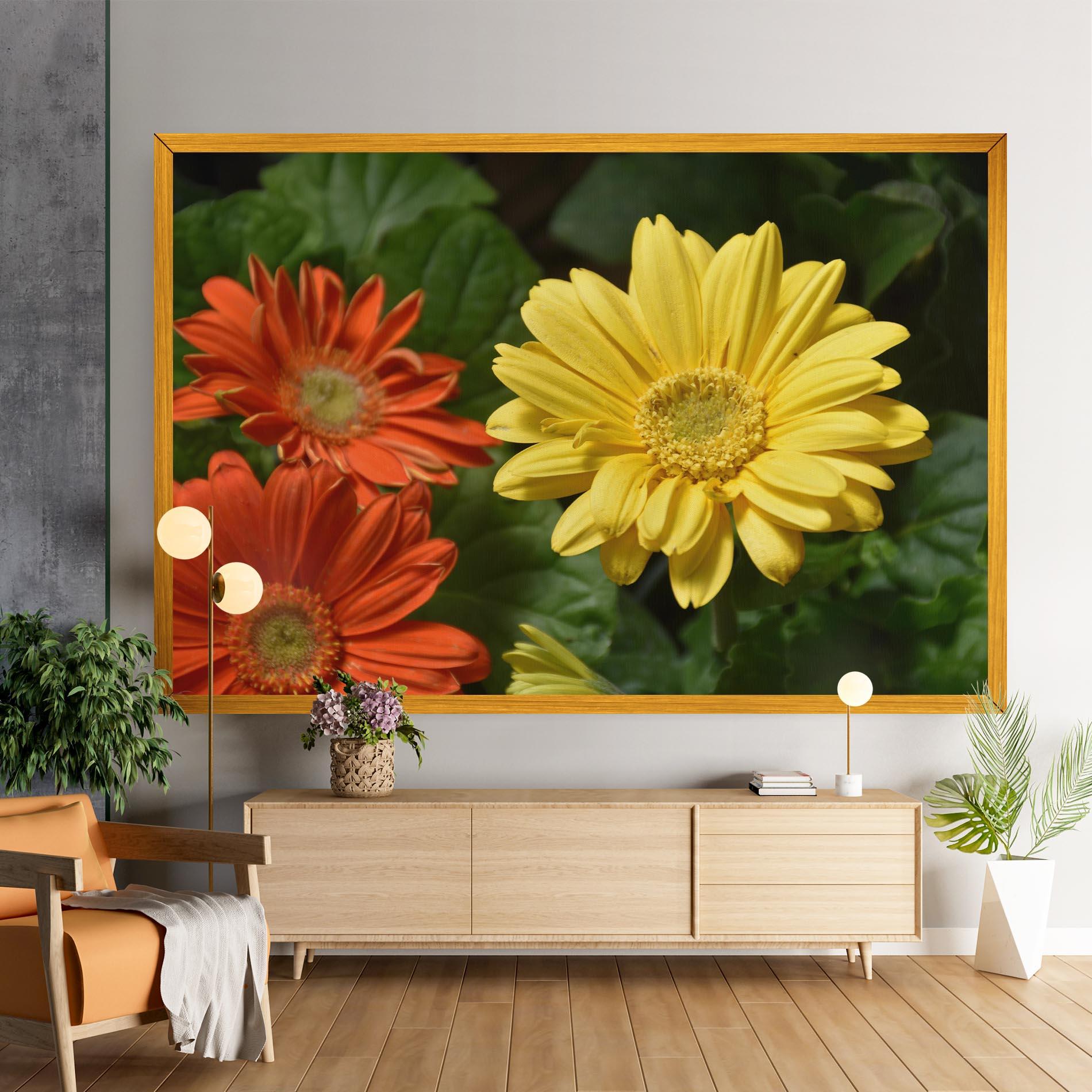 Leinwandbild Orange Yellow Daisy mockup 9