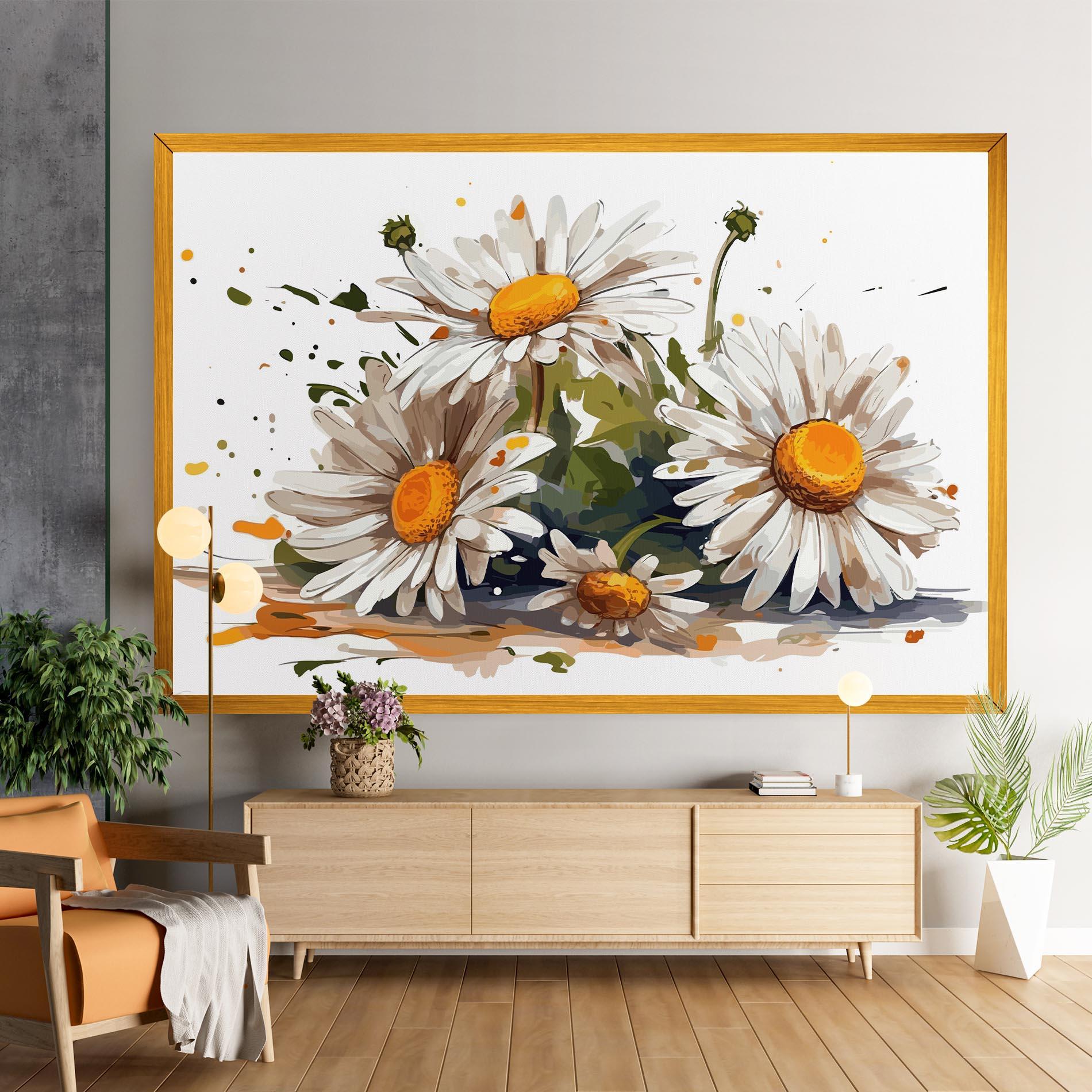 Leinwandbild White Beautiful Daisy mockup 9