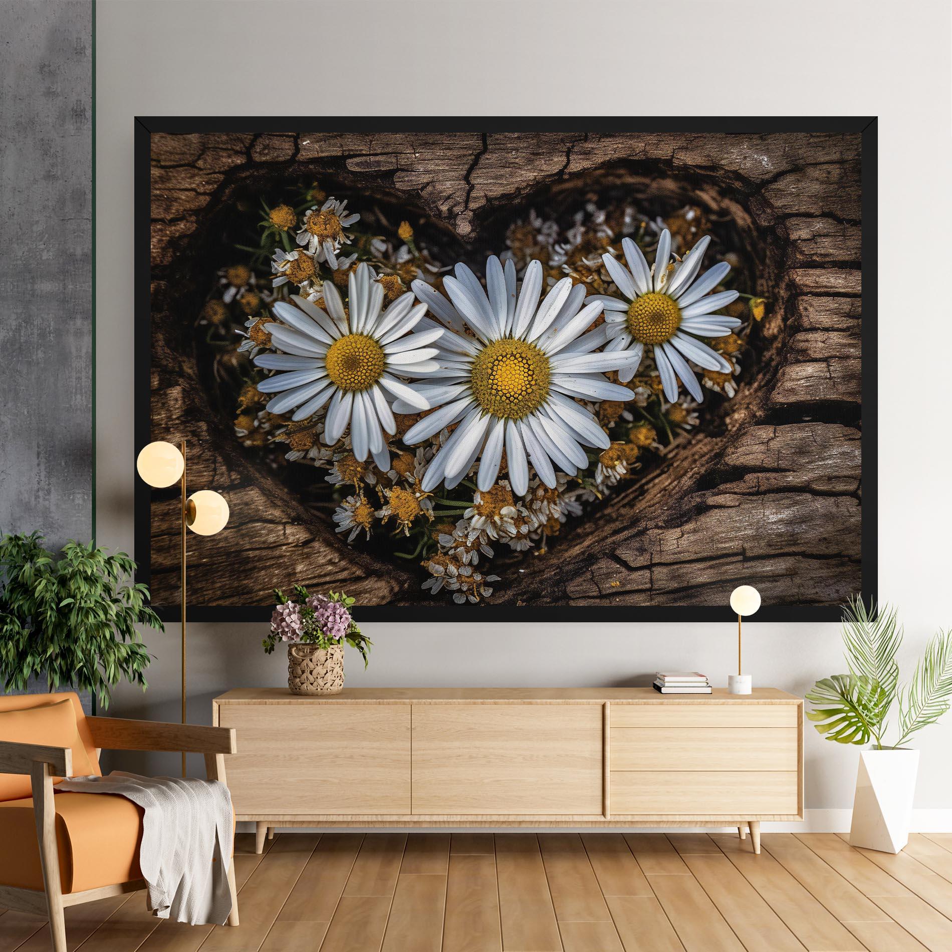 Leinwandbild Heart Shaped Daisy mockup 9