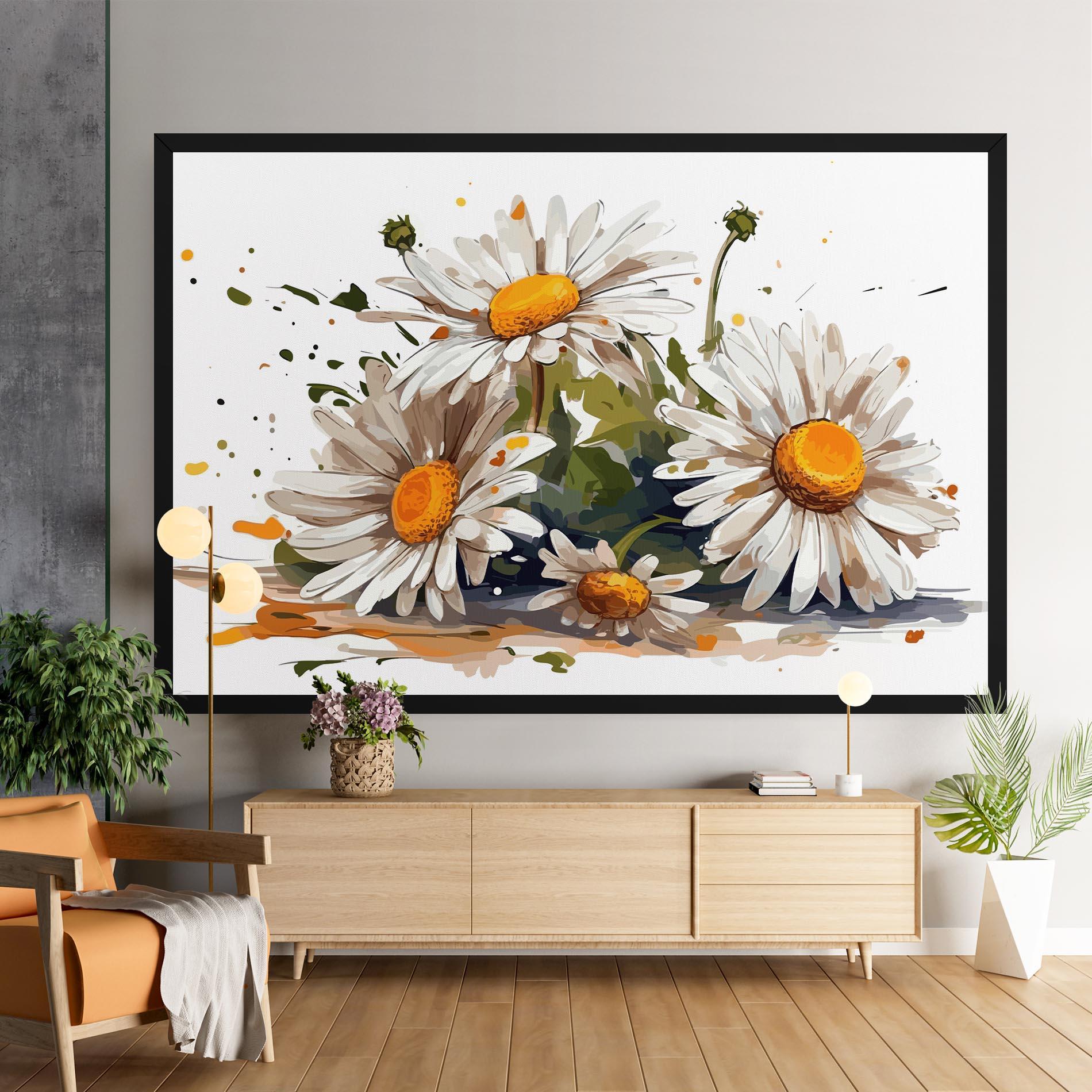 Leinwandbild White Beautiful Daisy mockup 9