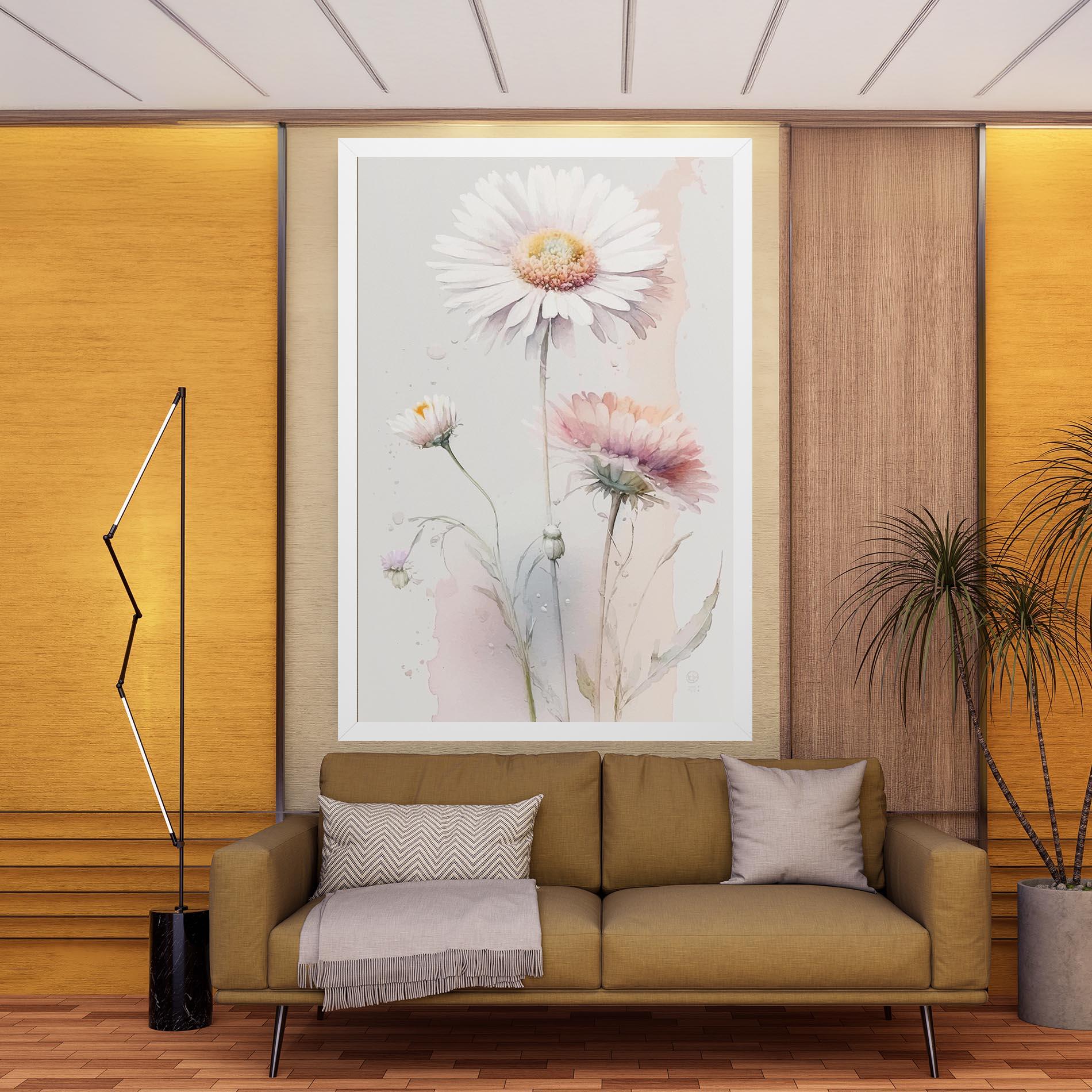 Leinwandbild White Painted Daisy mockup 9