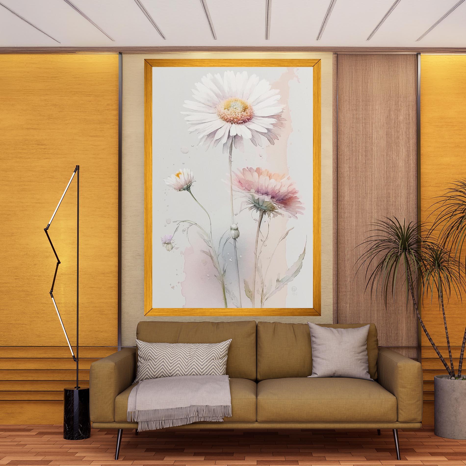 Leinwandbild White Painted Daisy mockup 9